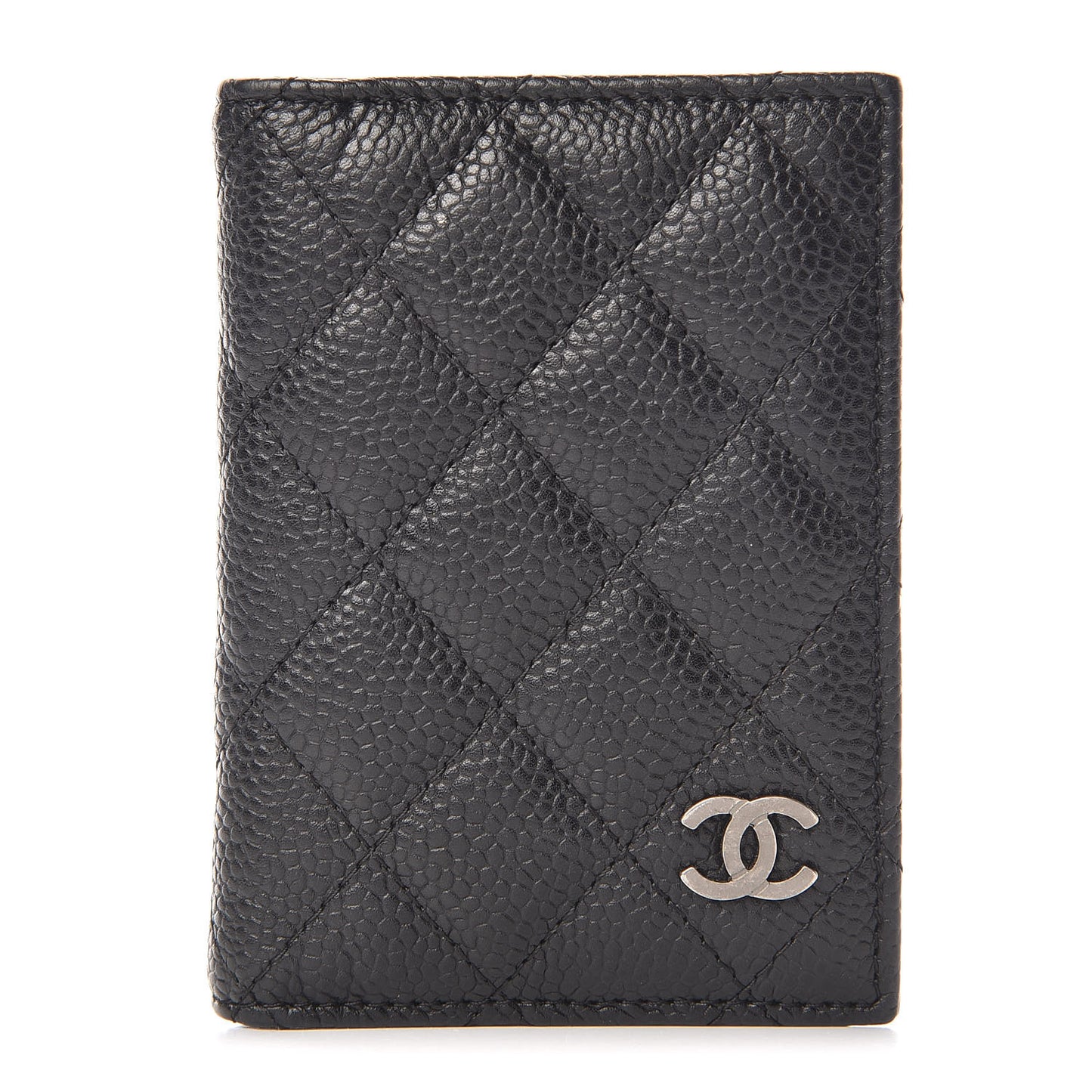 Caviar Quilted Card Holder Wallet Black