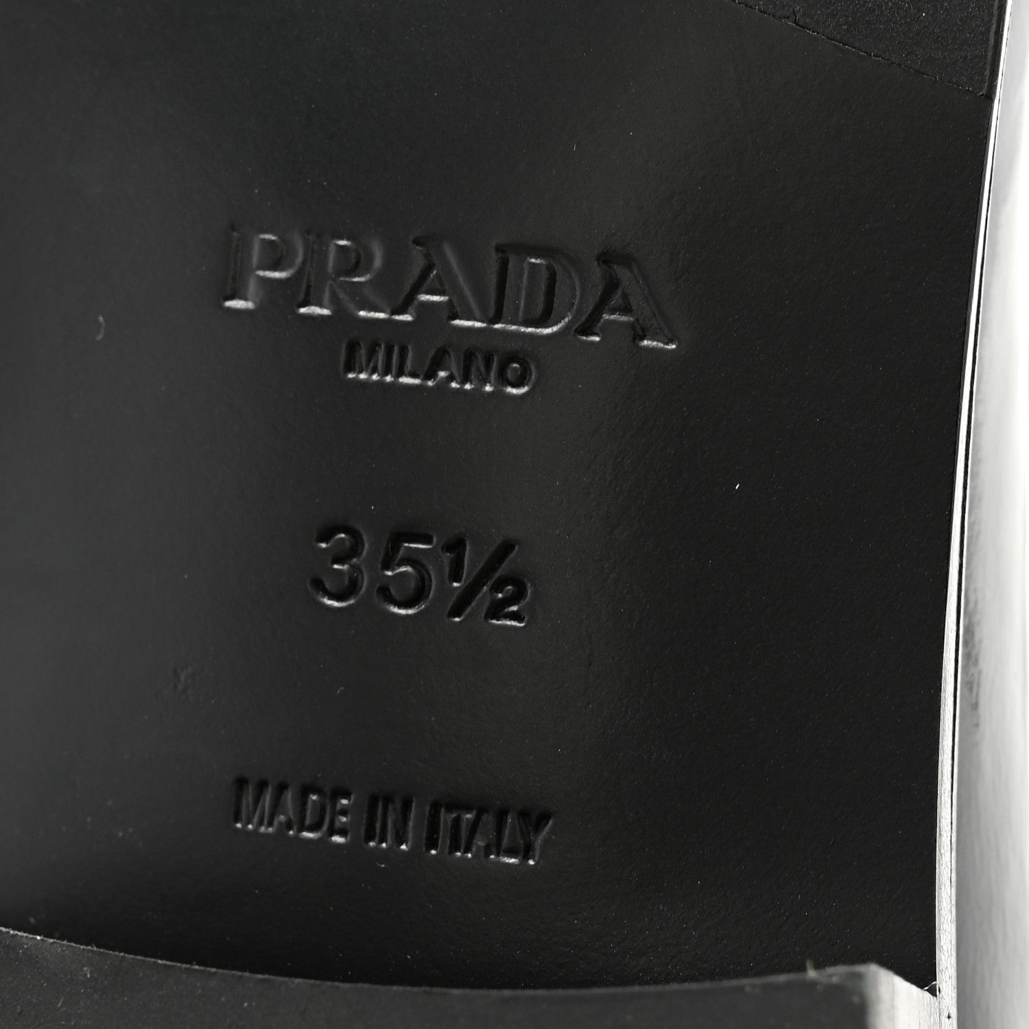 Prada Vernice Triangle Womens Loafers 35.5 Black 7 of 11