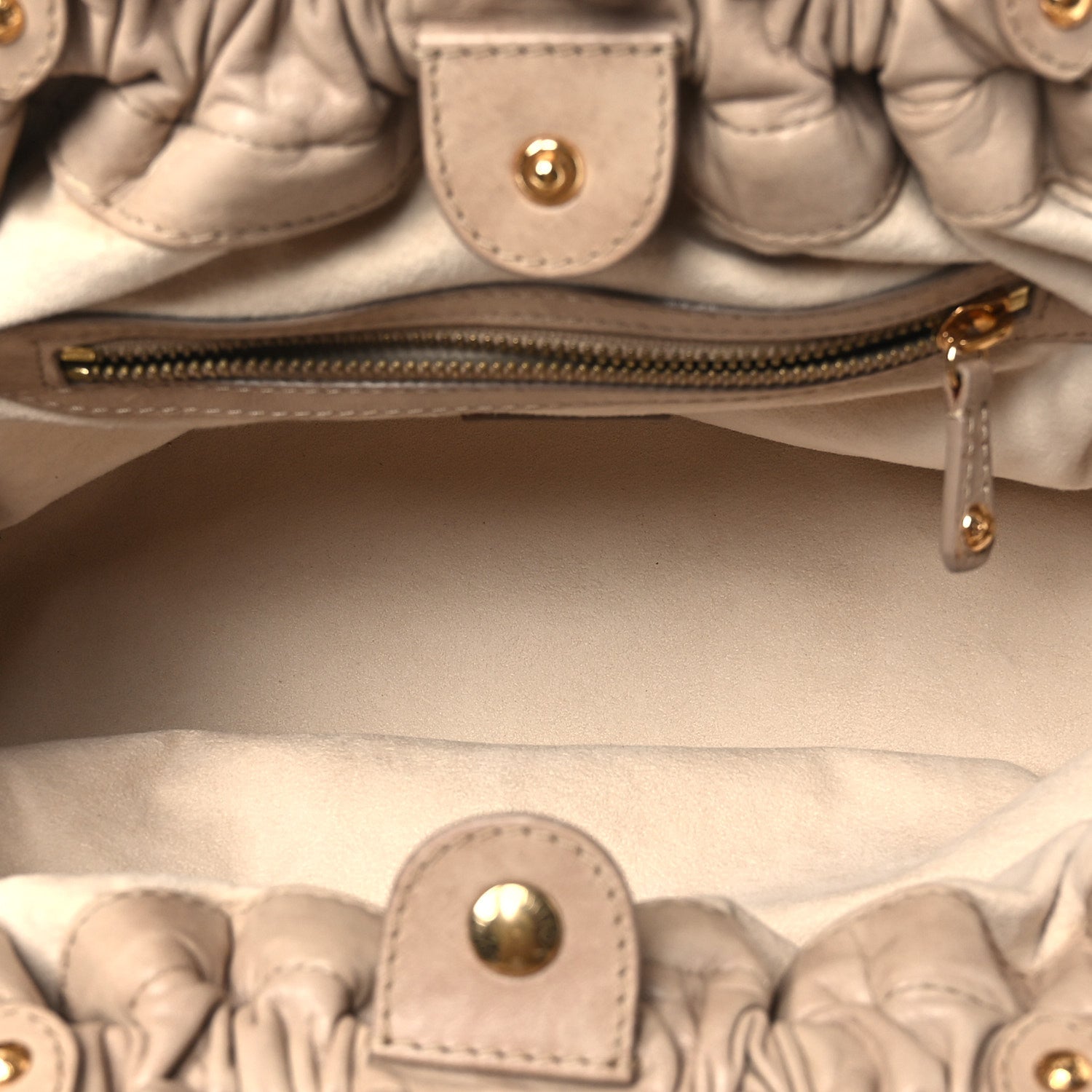 FASHIONPHILE Lambskin Olympe Stratus PM Ecru 5 of 10