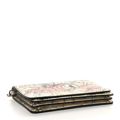 Prada X JAMES JEAN Glace Calfskin Rabbit Print Wallet On Chain Opaline 4 of 10