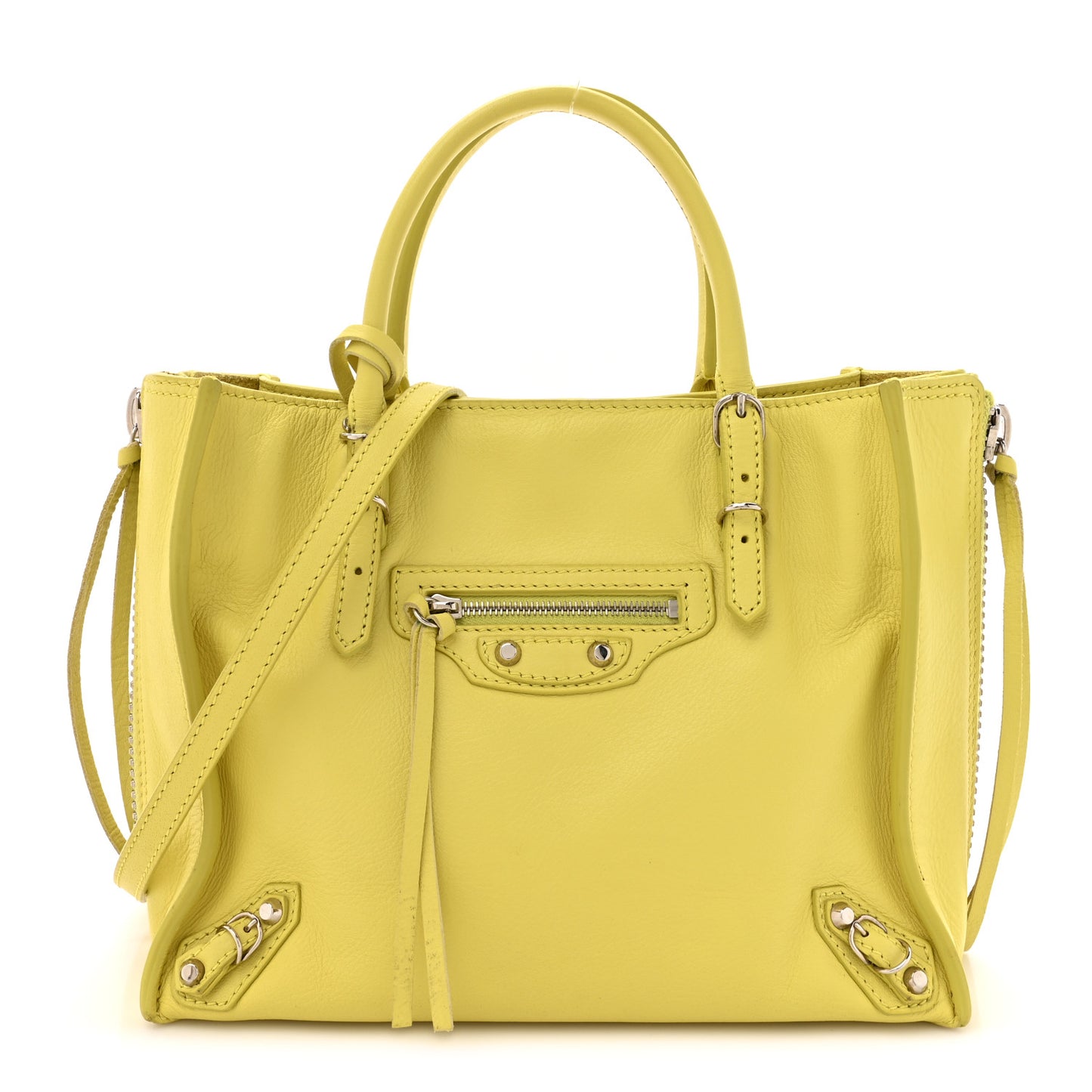 Calfskin Papier Mini A4 Jaune Poussin