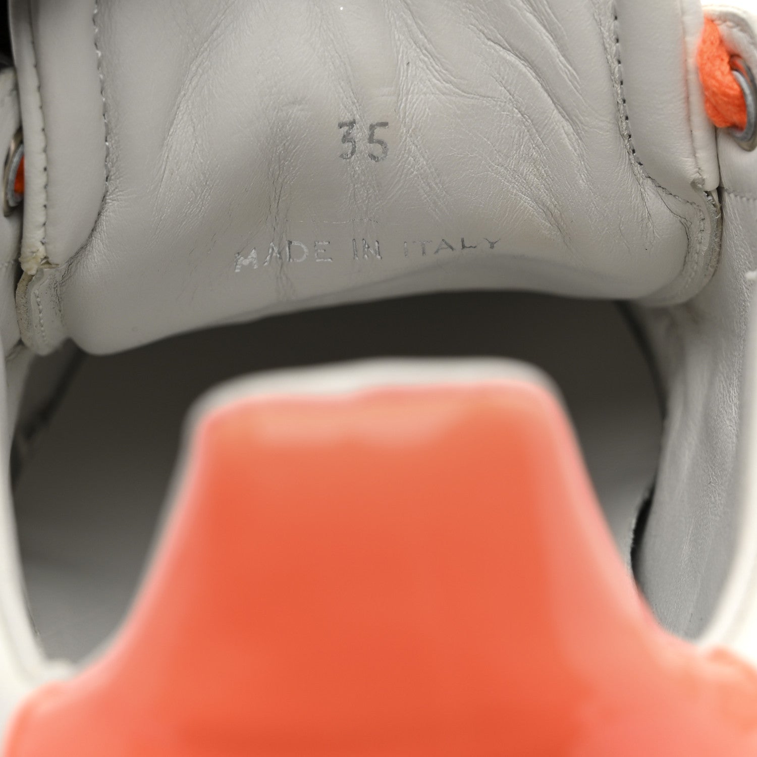 Jimmy Choo X JK JEONG Calfskin Patent Womens Diamond Low Top Sneaker 35 White Orange 9 of 10