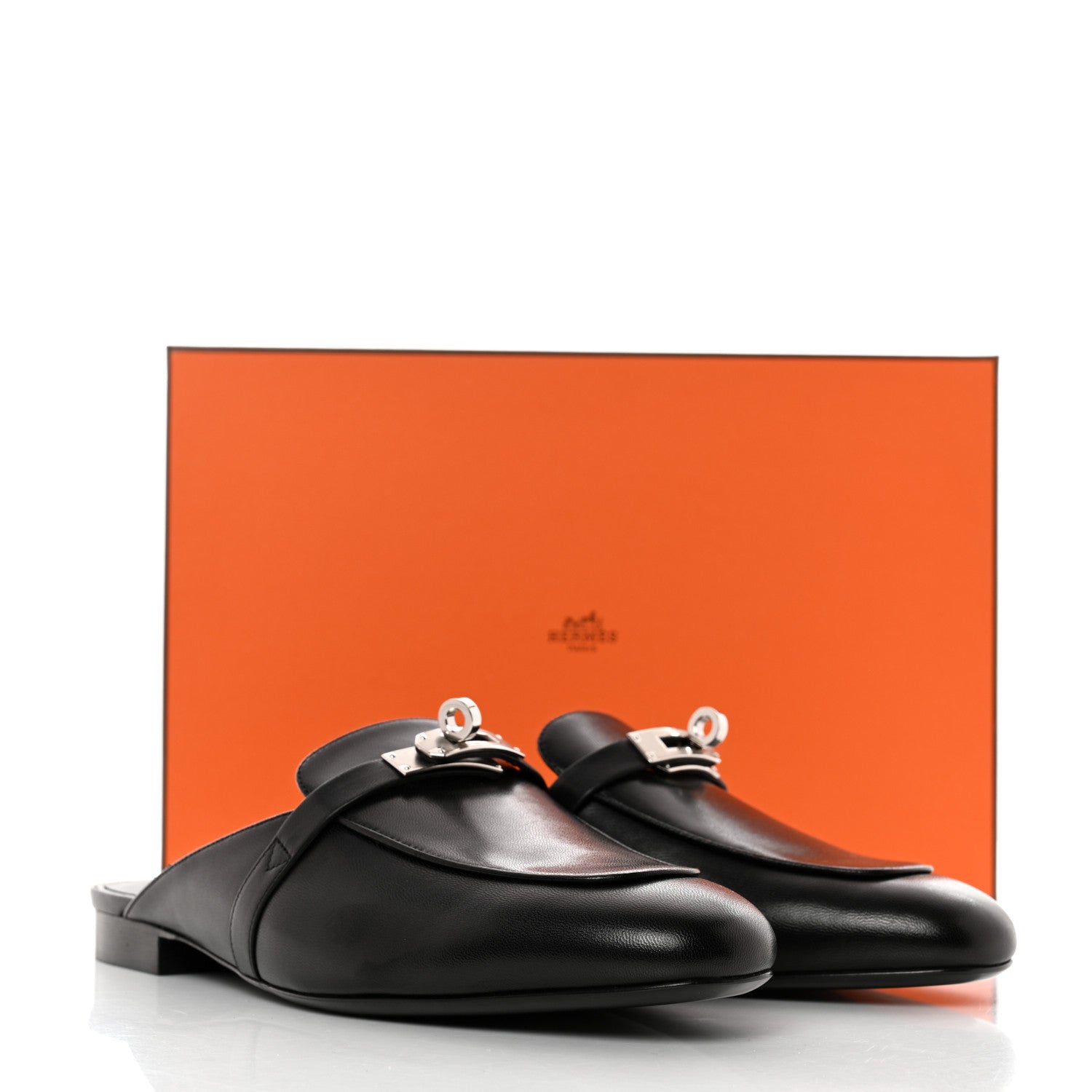 Hermes Goatskin Oz Mules 40 Black 9 of 9