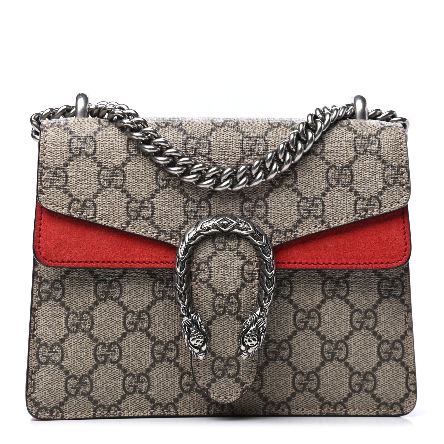Gucci GG Supreme Monogram Mini Dionysus Shoulder Bag Hibiscus Red 1 of 6