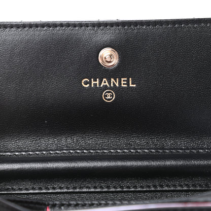 Chanel Lambskin Quilted Pearl Crown Clutch With Chain Black 6 of 10