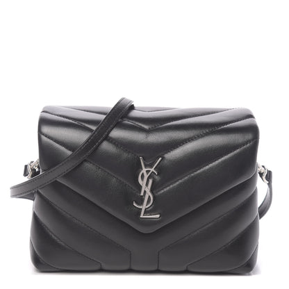 Saint Laurent Calfskin Y Quilted Monogram Toy Loulou Crossbody Bag Black 1 of 10