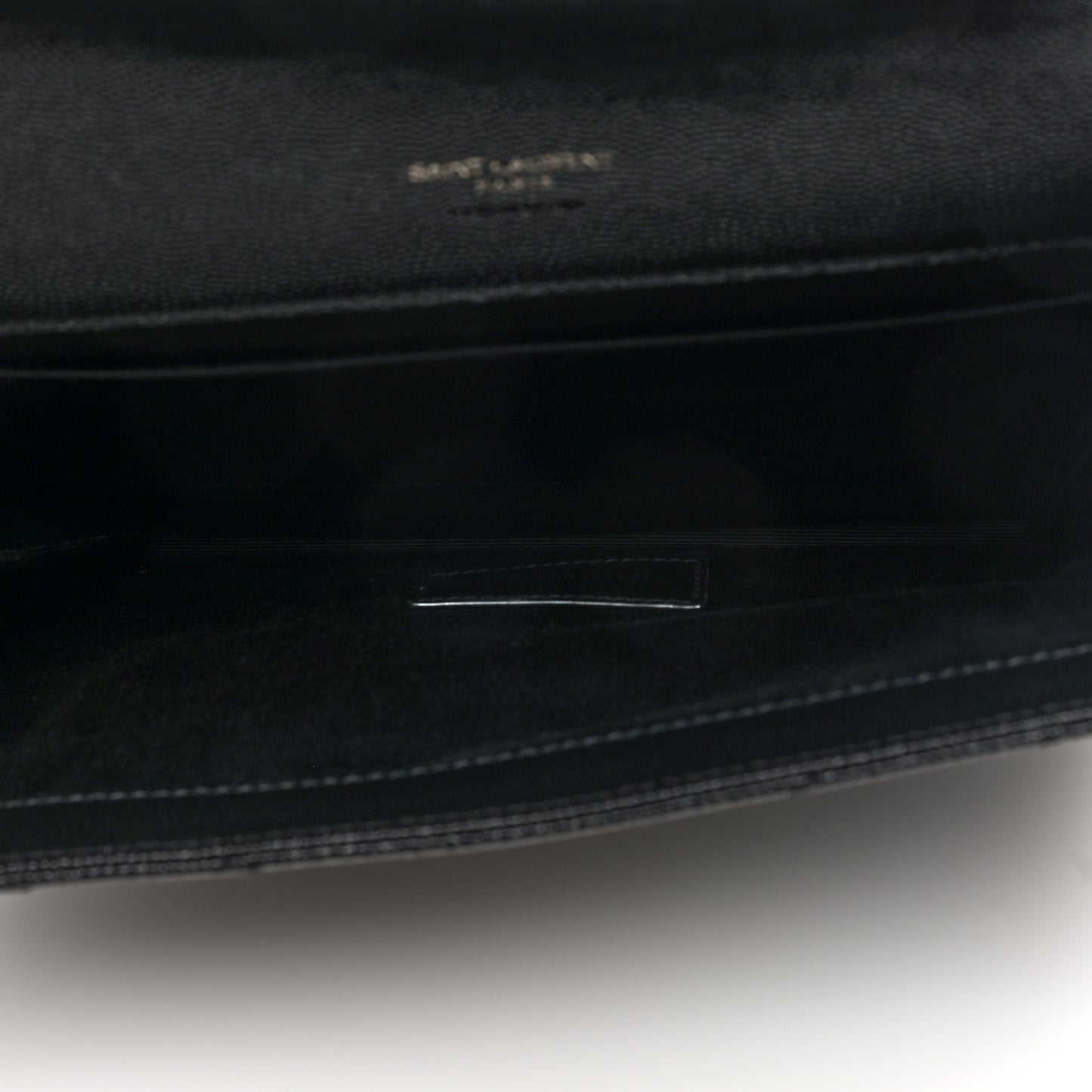 Grain De Poudre Matelasse Chevron Monogram Monochrome Envelope Clutch Black