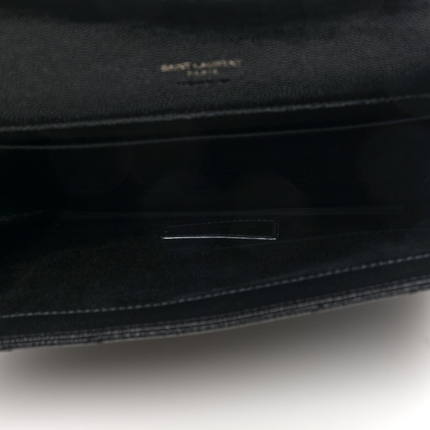 Saint Laurent Grain De Poudre Matelasse Chevron Monogram Monochrome Envelope Clutch Black 4 of 7
