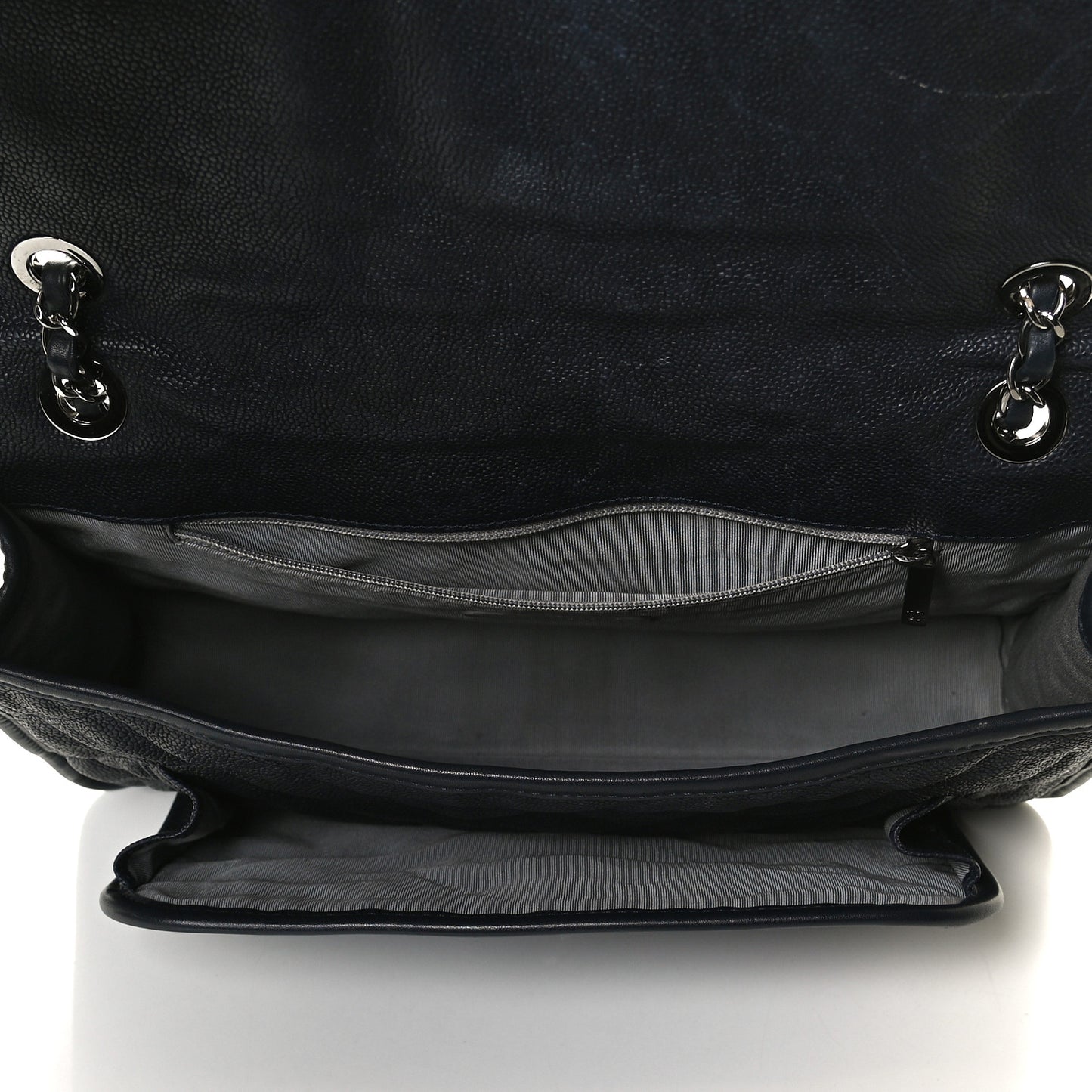 Caviar Quilted Medium French Riviera Flap Blue