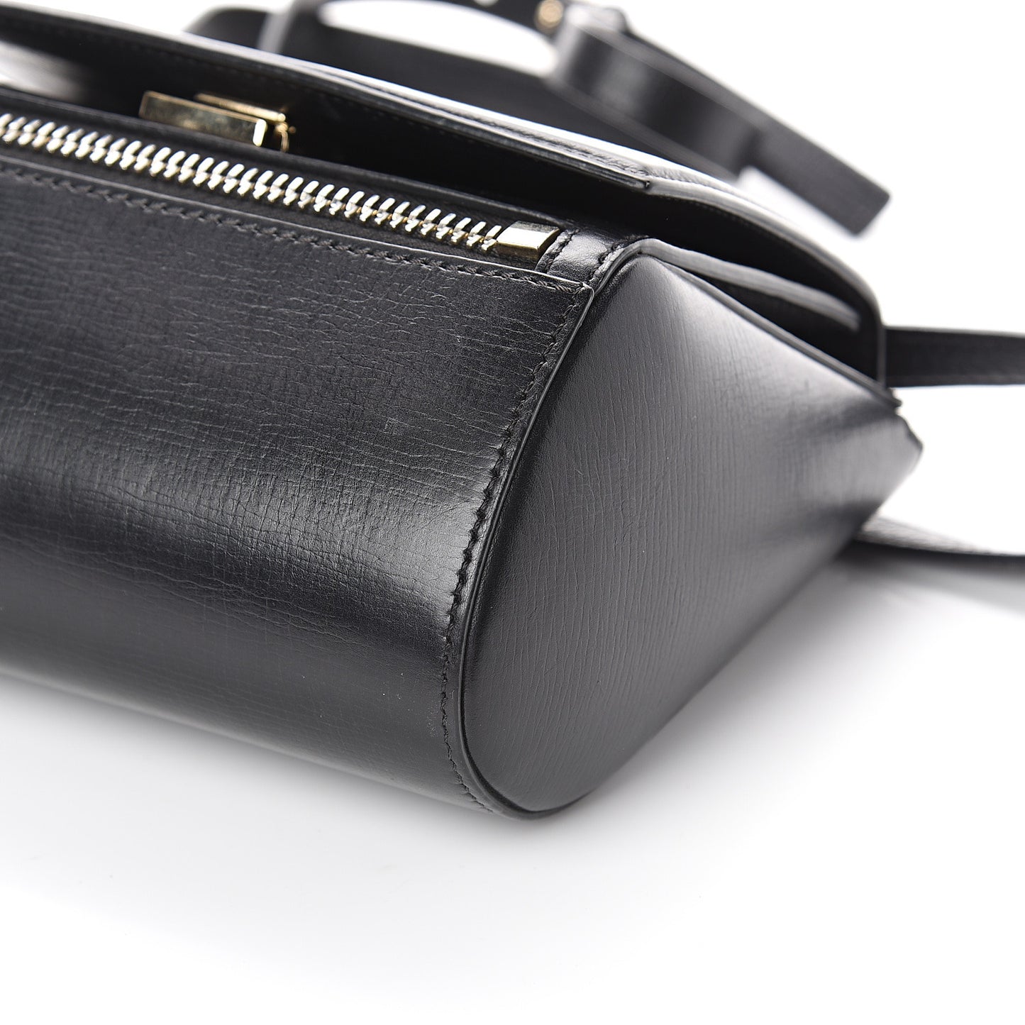 Textured Calfskin Mini Pandora Box Crossbody Bag Black