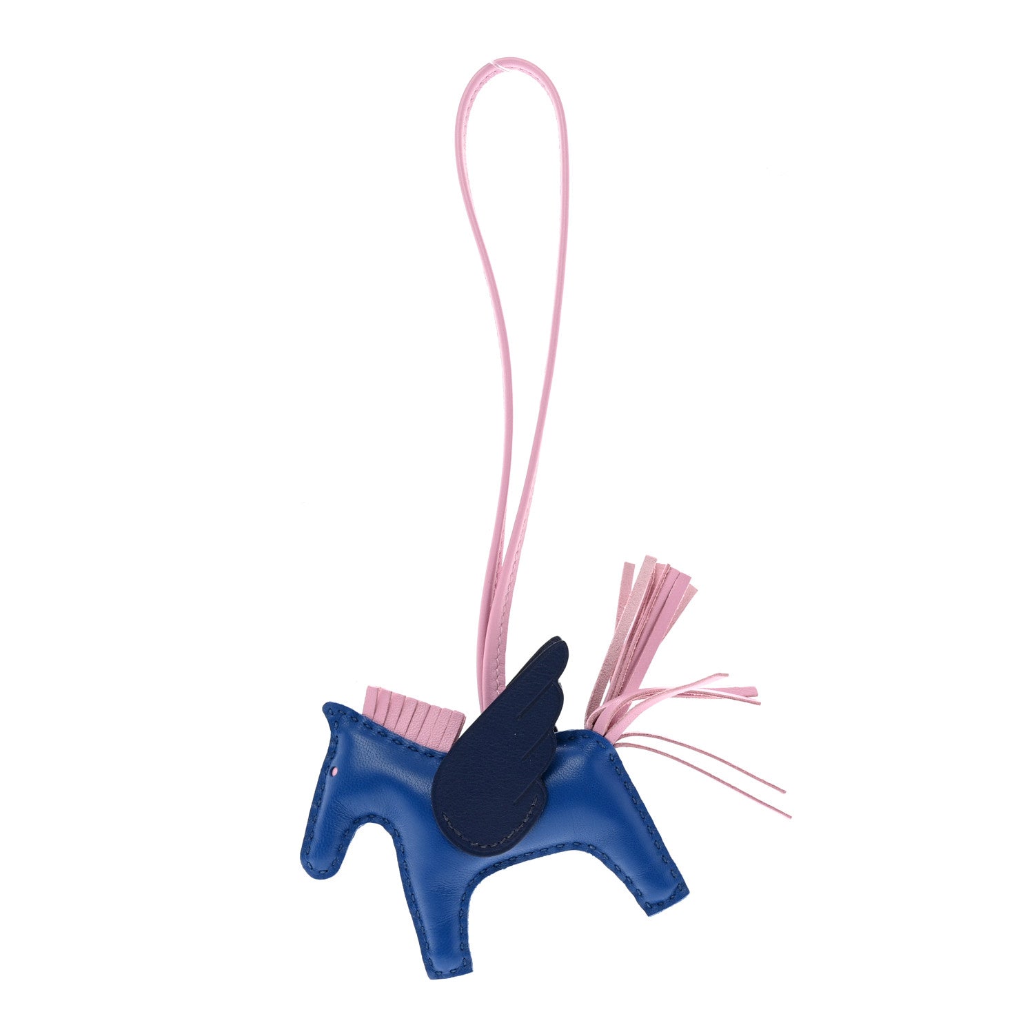 Hermes Milo Lambskin Grigri Rodeo Pegase Horse Bag Charm PM Bleu France Mauve Sylvestre Bleu Saphir 1 of 4