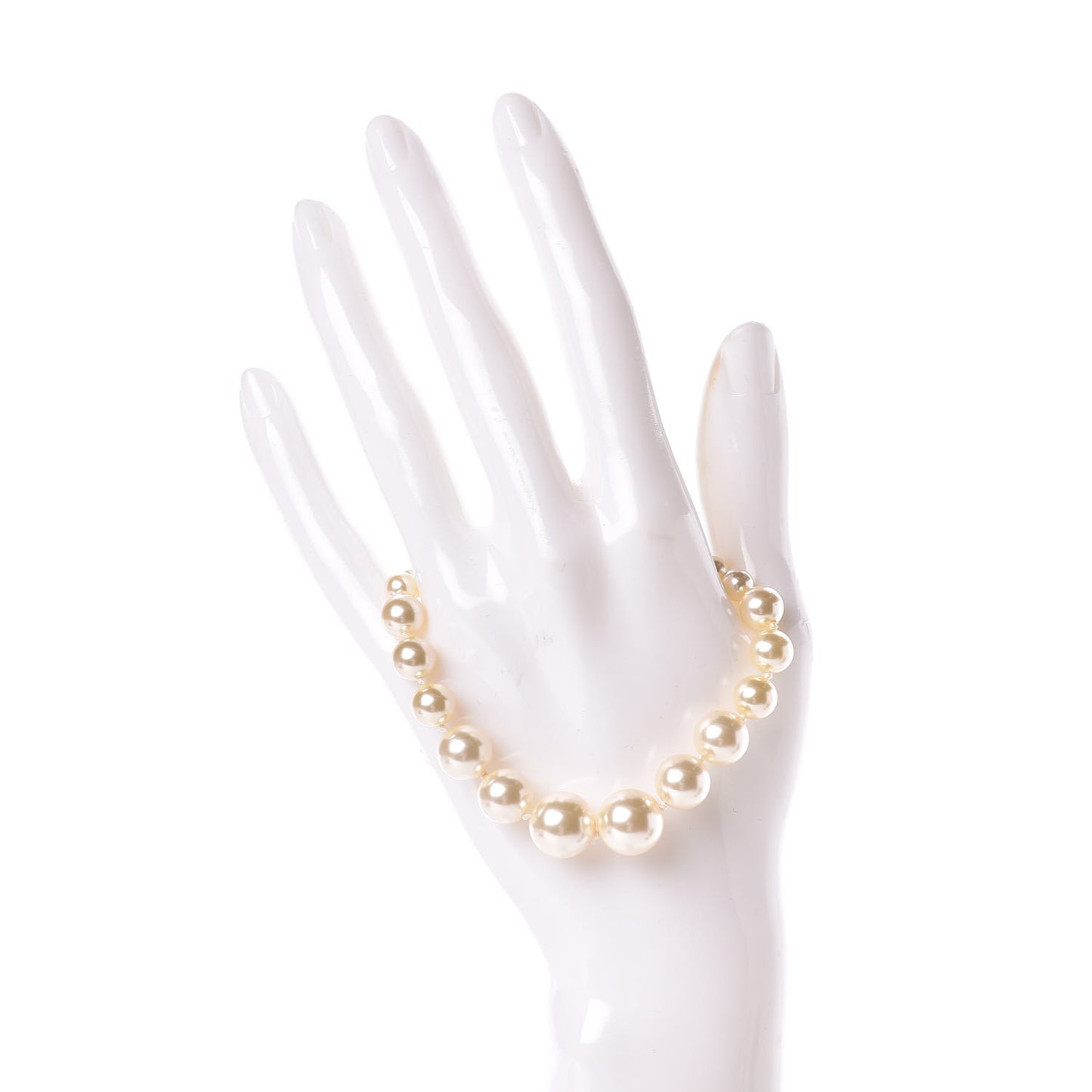 Crystal Pearl CC Bracelet Gold