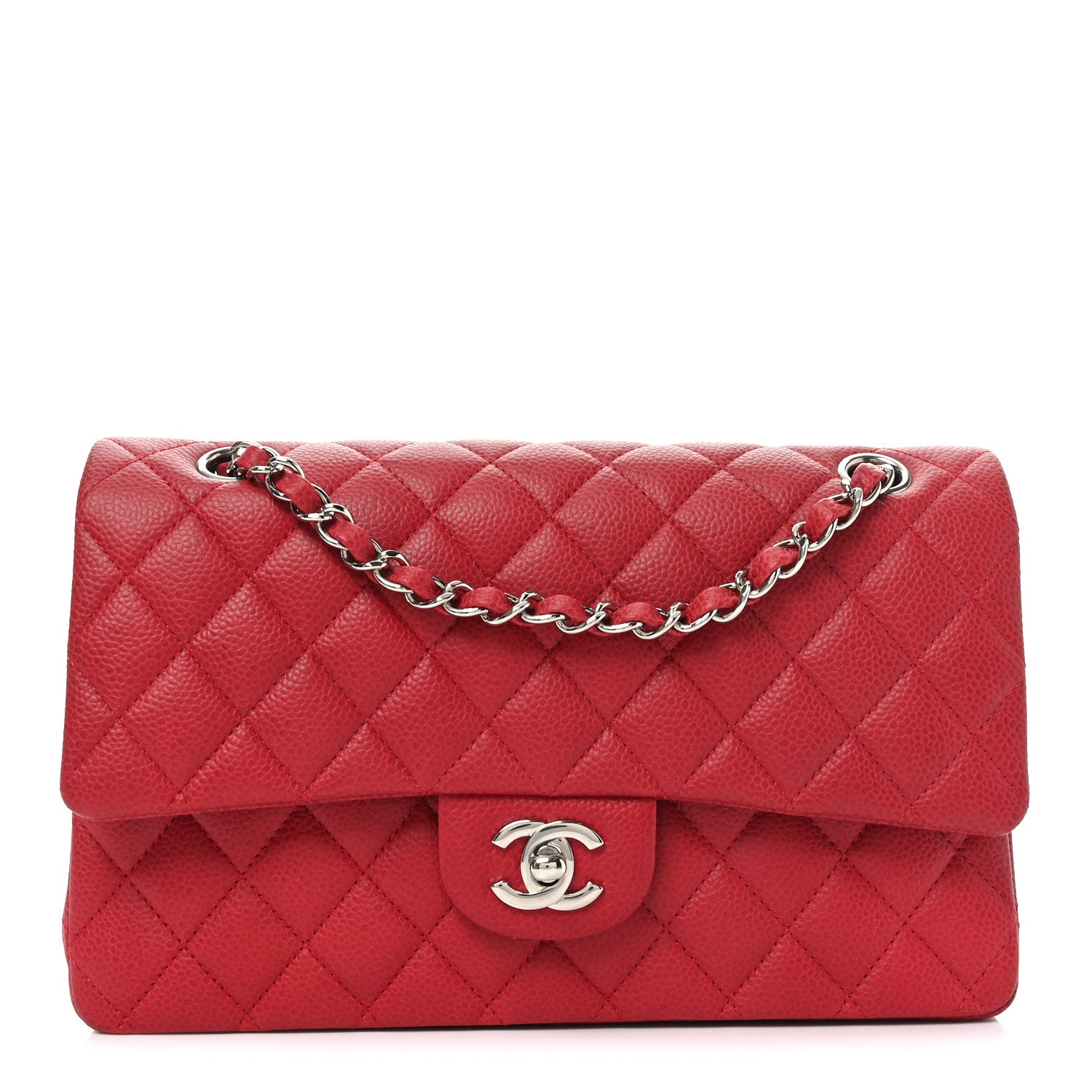 Chanel Caviar Quilted Medium Double Flap Dark Red 1 of 11