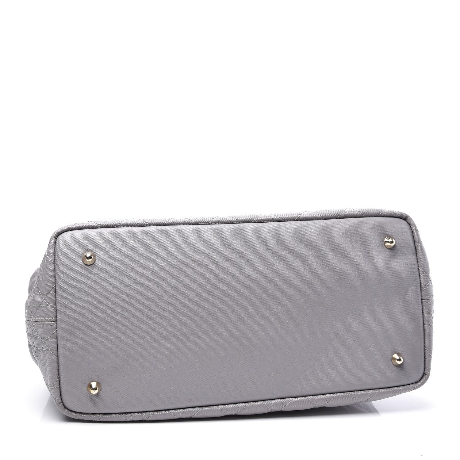 Christian Dior Coated Canvas Cannage Medium Panarea Tote Grey 3 of 10