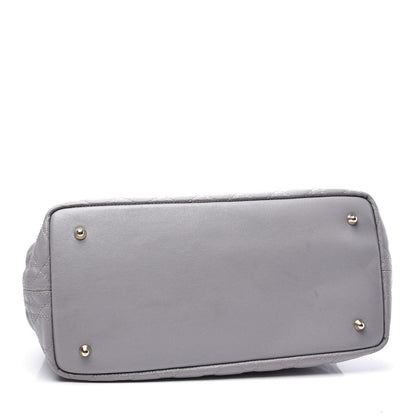 Christian Dior Coated Canvas Cannage Medium Panarea Tote Grey 3 of 10