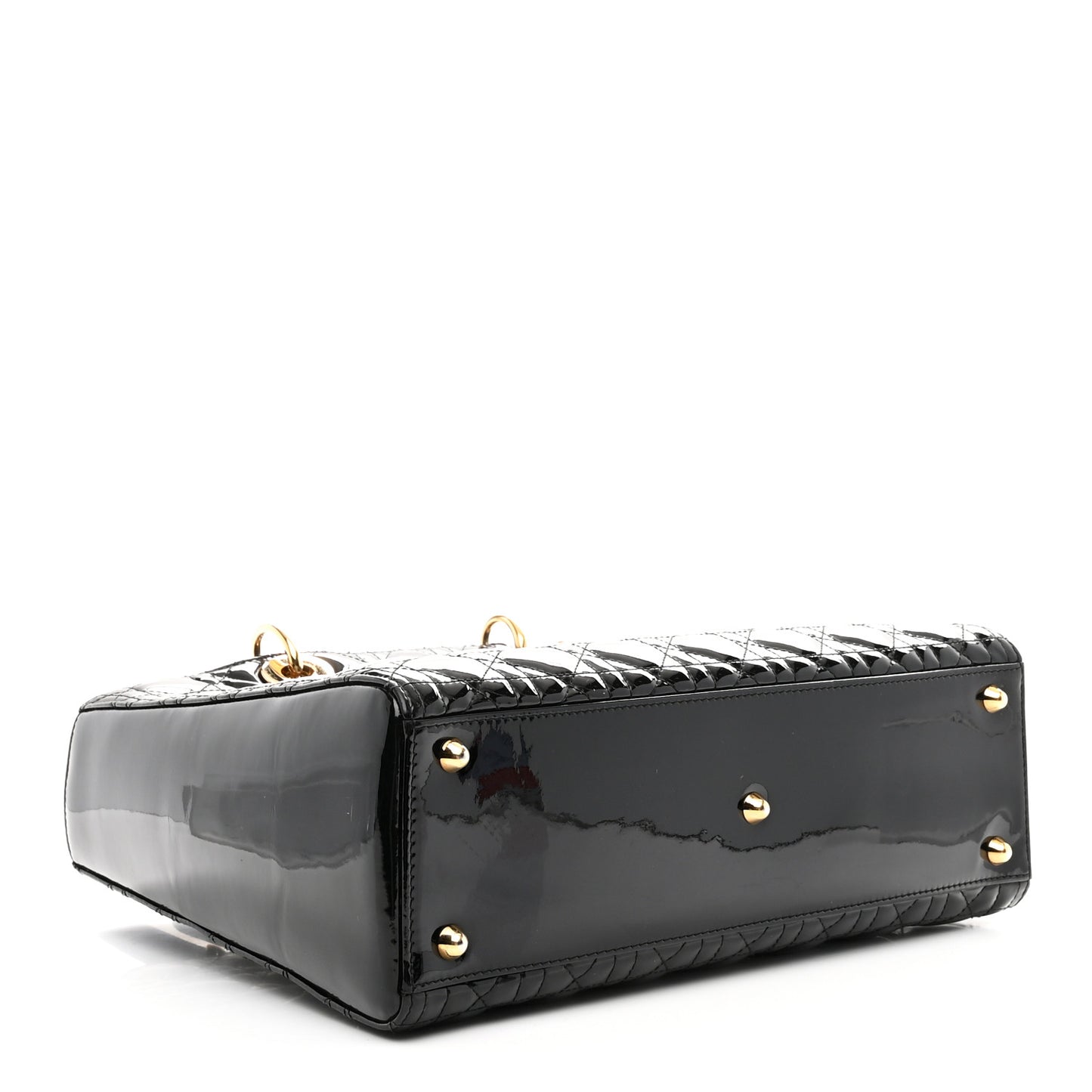 Patent Cannage Large Lady Dior Black