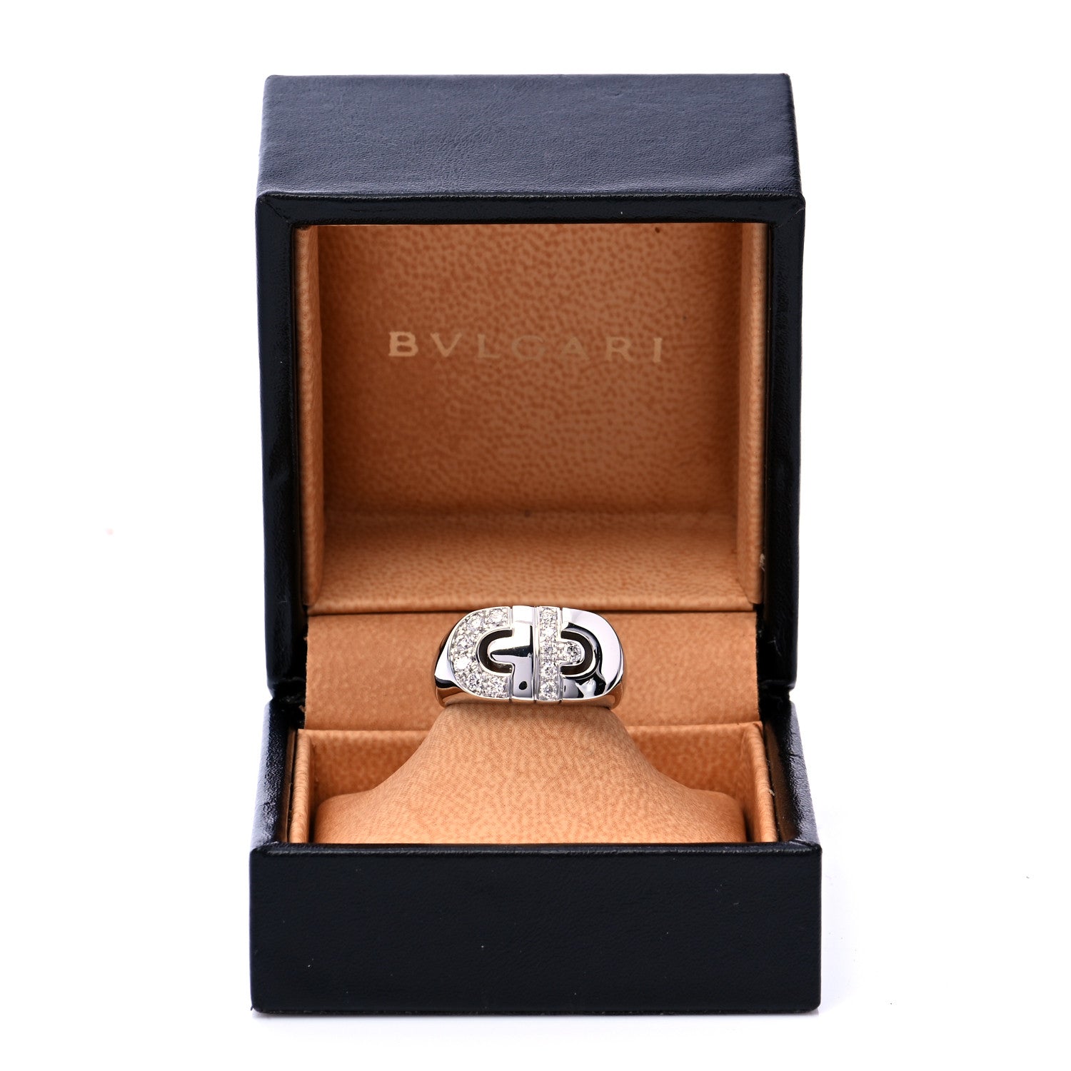 Bulgari 18K White Gold Diamond Parentesi Ring 54 6.75 7 of 7