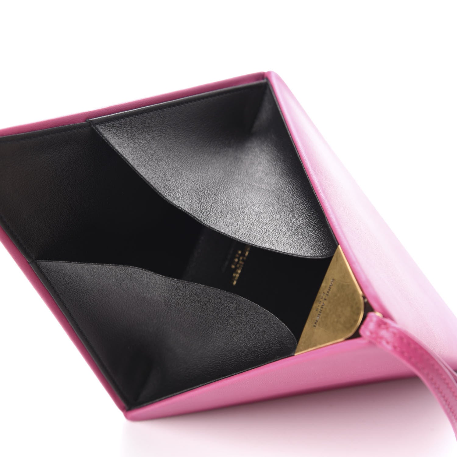 Saint Laurent Lambskin Pyramid Clutch Lipstick Fuchsia 5 of 8