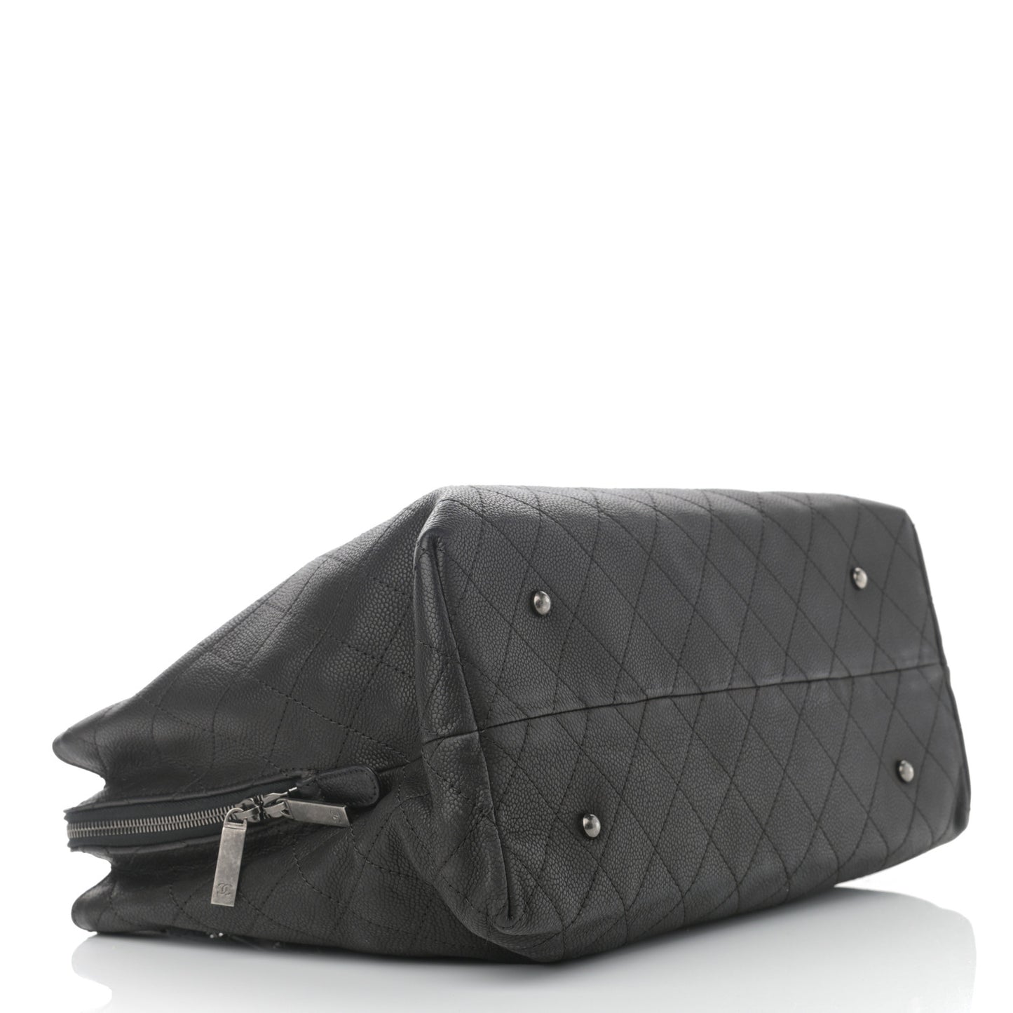 Grained Vegetal Calfskin Urban Shopping Tote Black