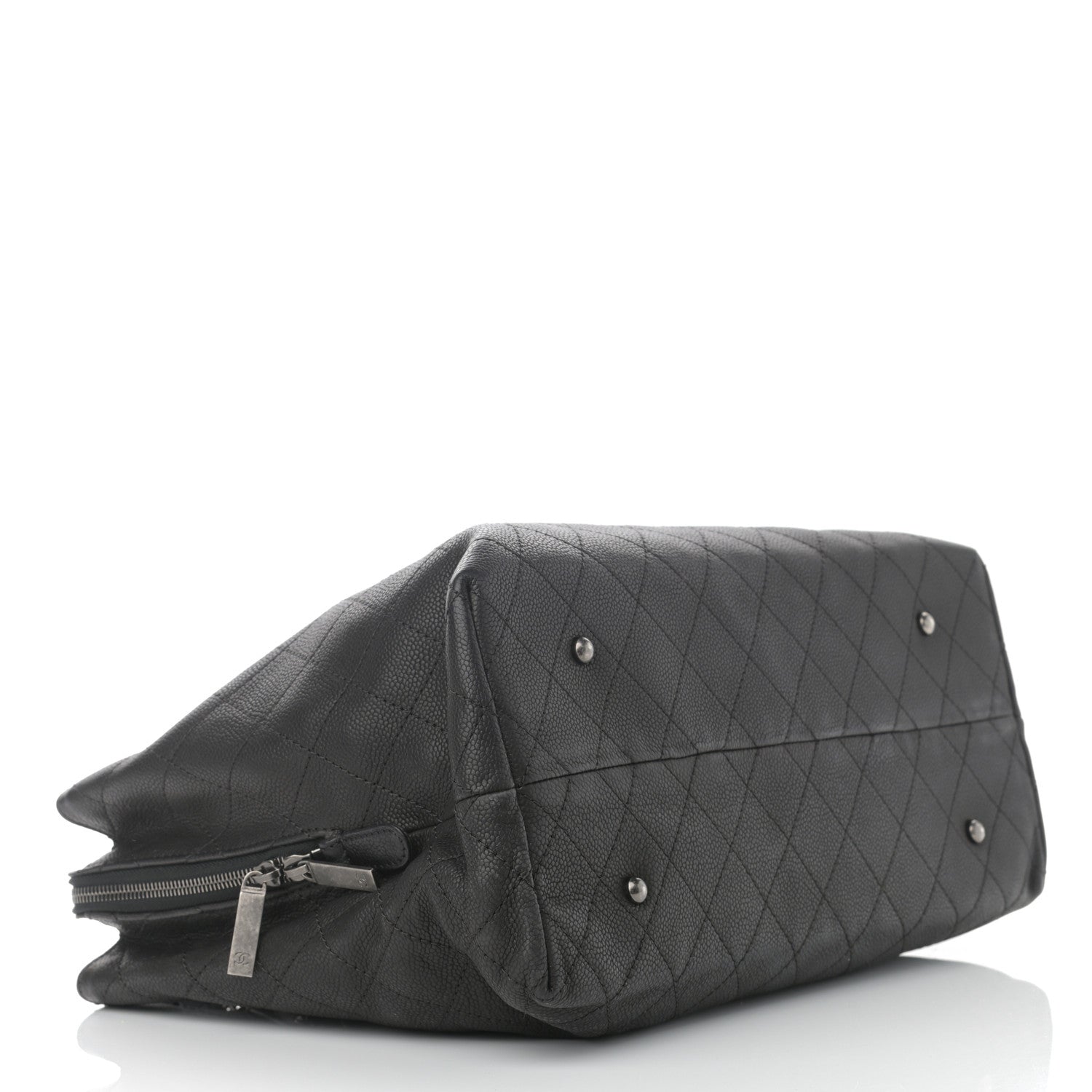 Chanel Grained Vegetal Calfskin Urban Shopping Tote Black 4 of 14