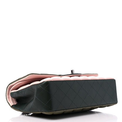 Chanel Lambskin Quilted Tri-Color Medium Double Flap Green Pink 4 of 11