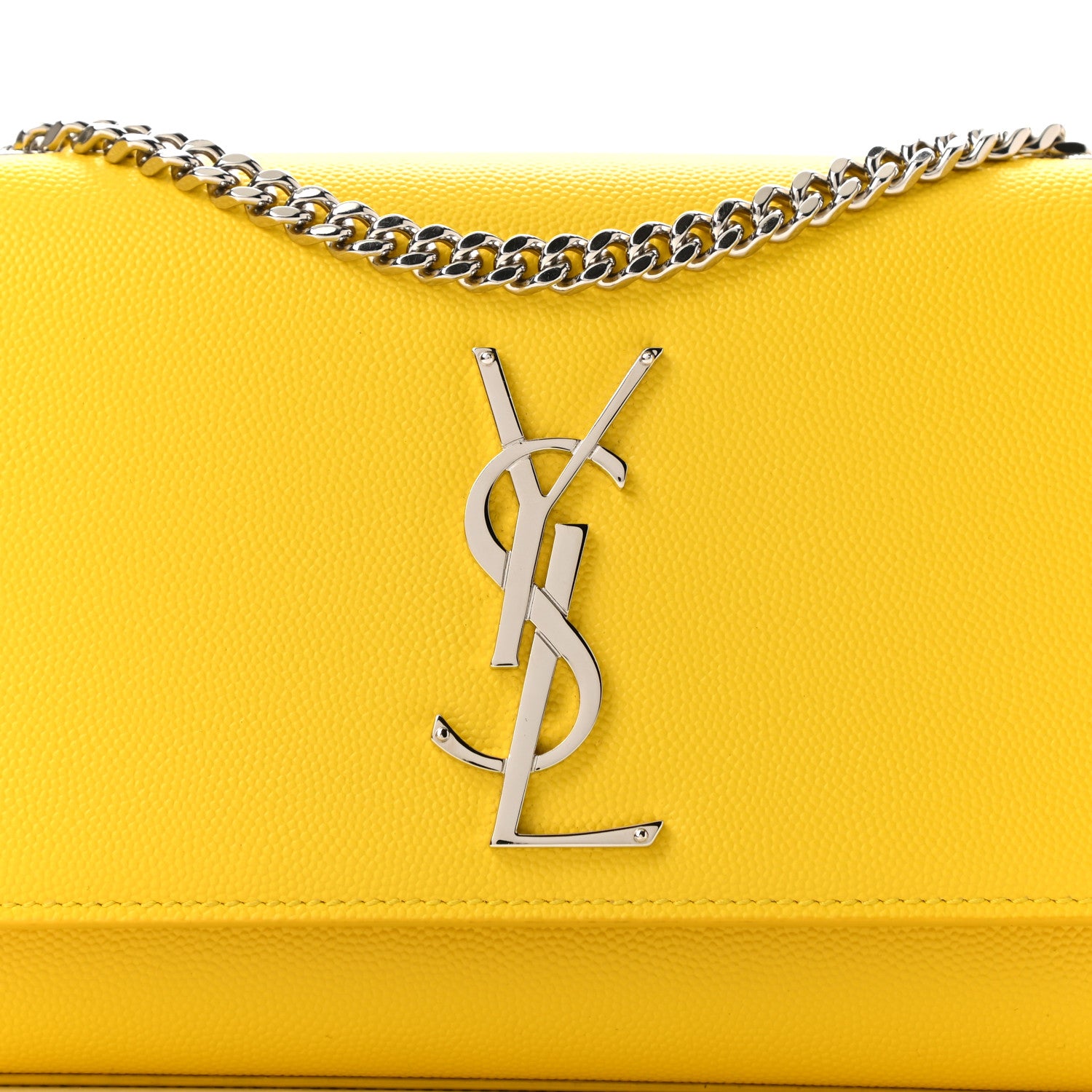 Saint Laurent Grain De Poudre Small Monogram Kate Satchel Mimosa 8 of 10