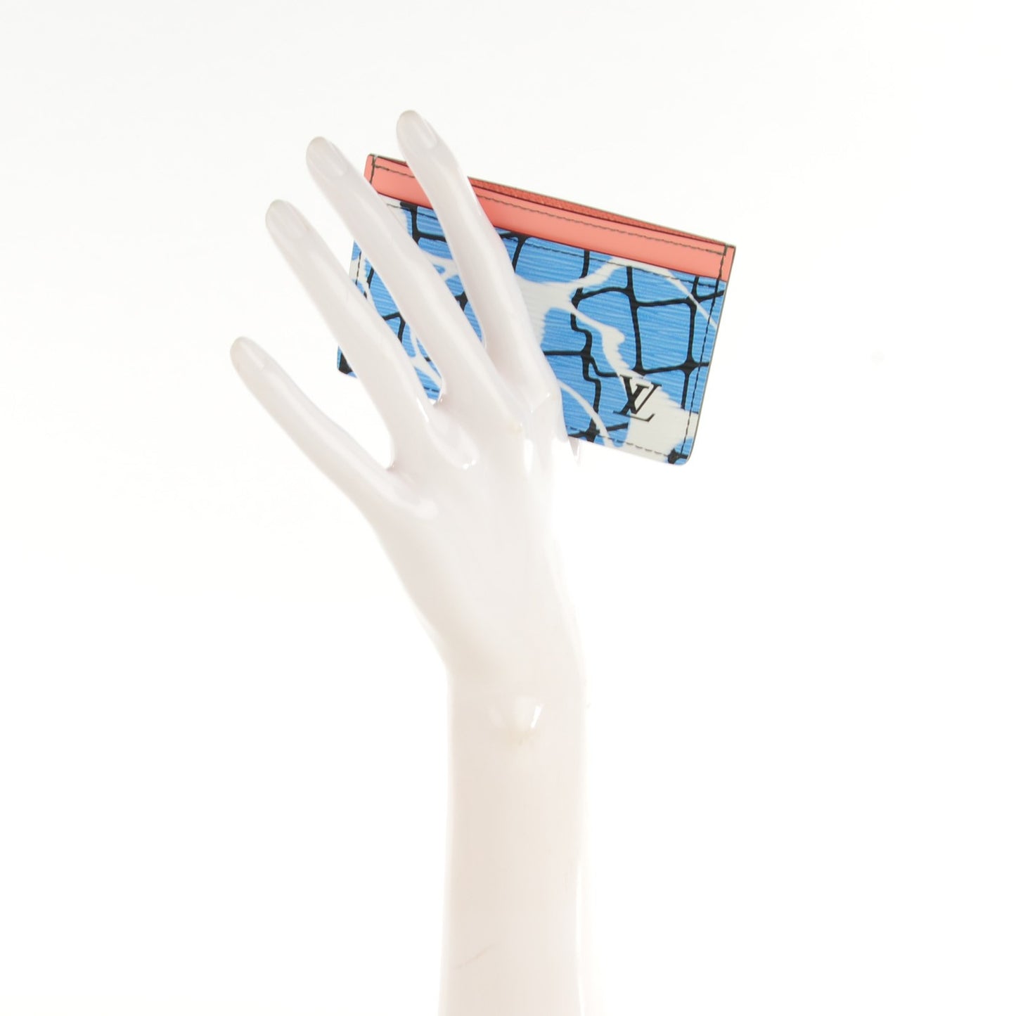 Epi Card Holder Aqua