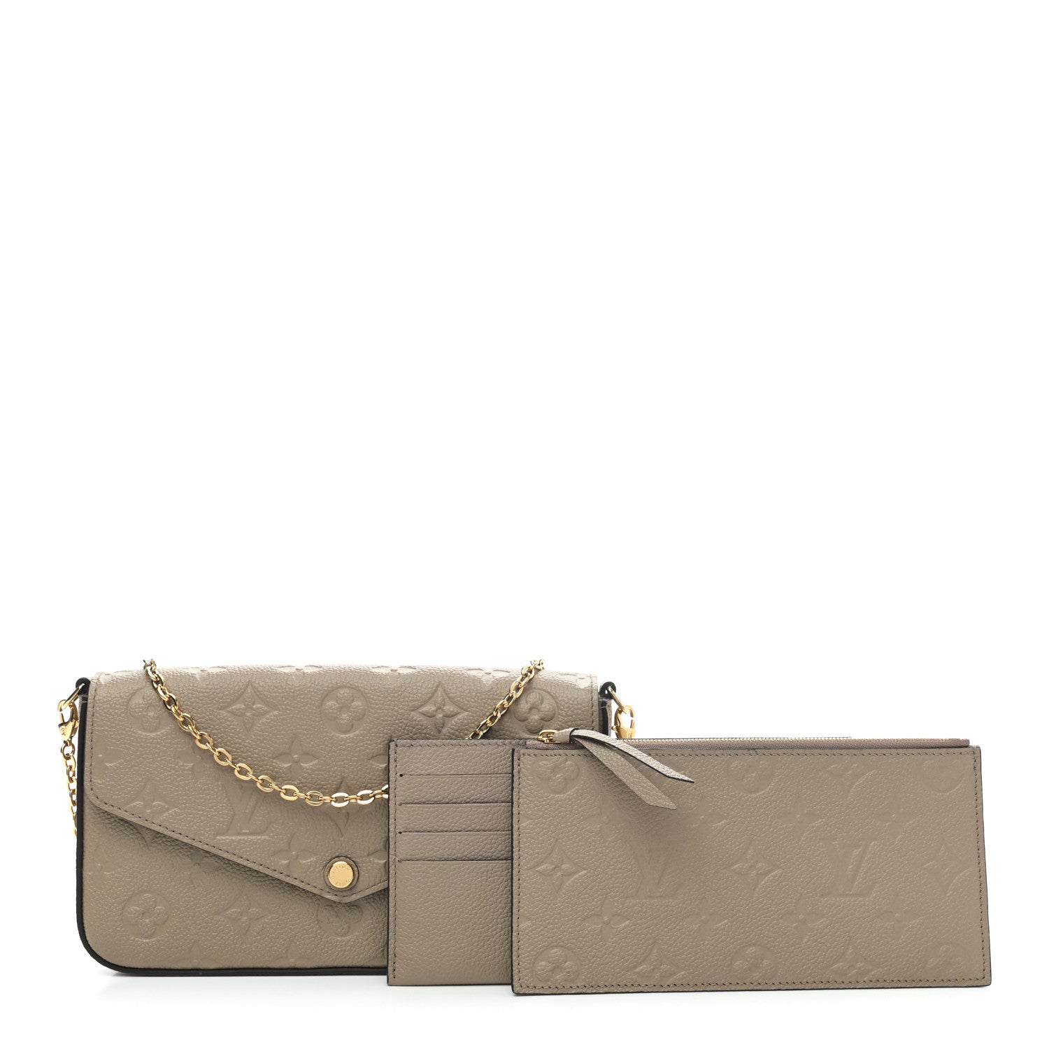 Louis Vuitton Empreinte Pochette Felicie Chain Wallet Tourterelle 1 of 6