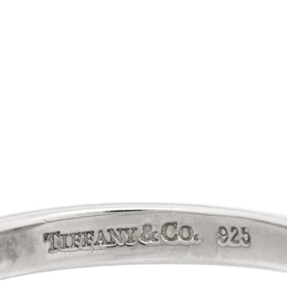 Tiffany Sterling Silver Diamond Heart Ring 49 4.75 4 of 5