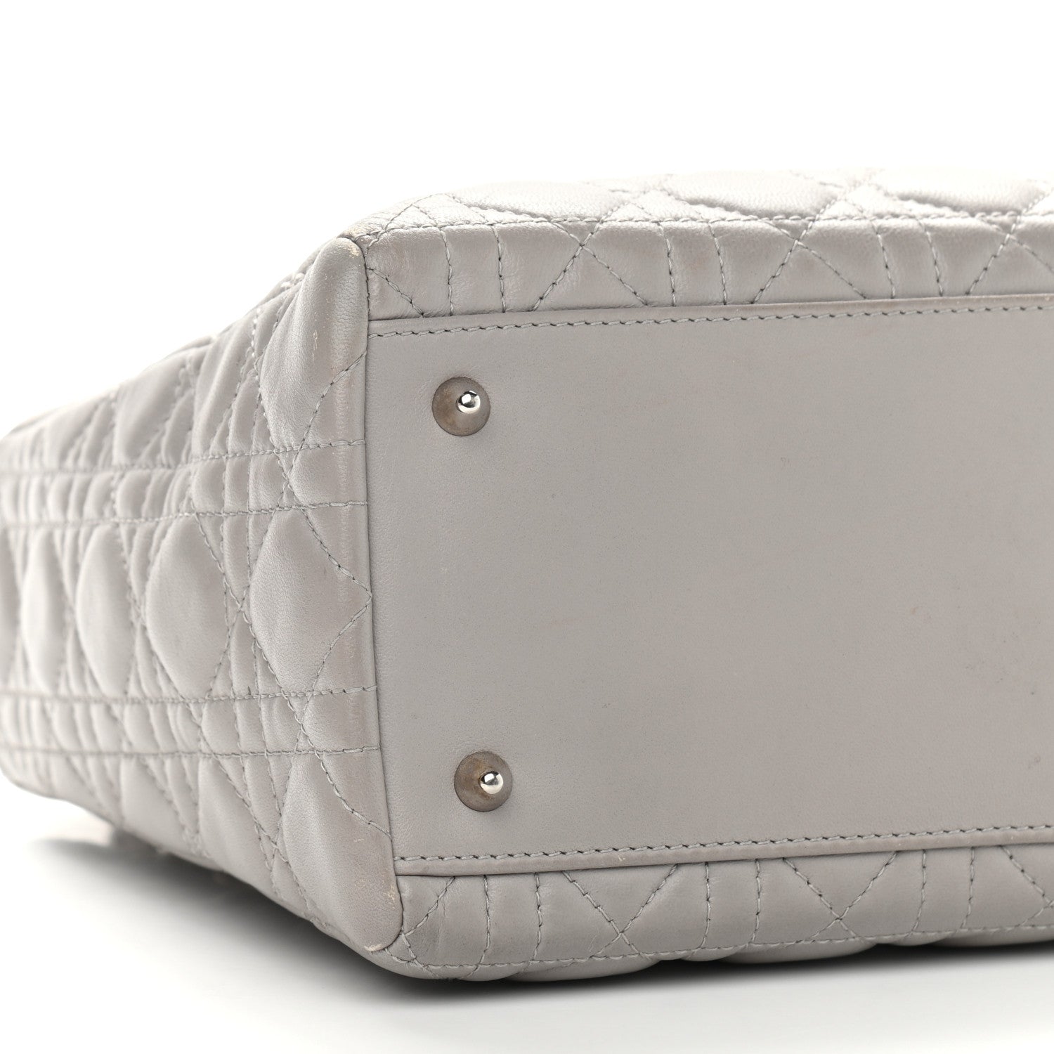 Christian Dior Lambskin Cannage Medium Lady Dior Grey 5 of 15