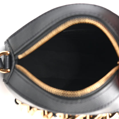 Versace Calfskin Mini La Medusa Chain Round Crossbody Bag Black 5 of 10