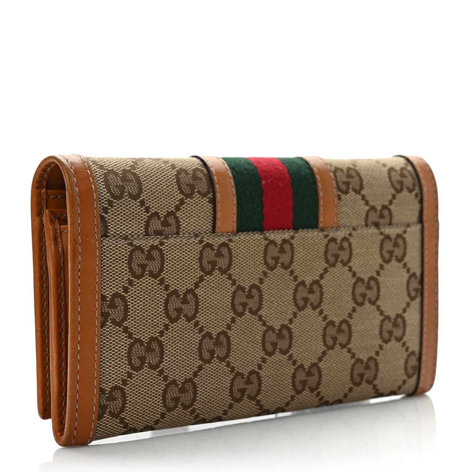 Gucci Monogram Vintage Web Continental Wallet Tobacco 3 of 9