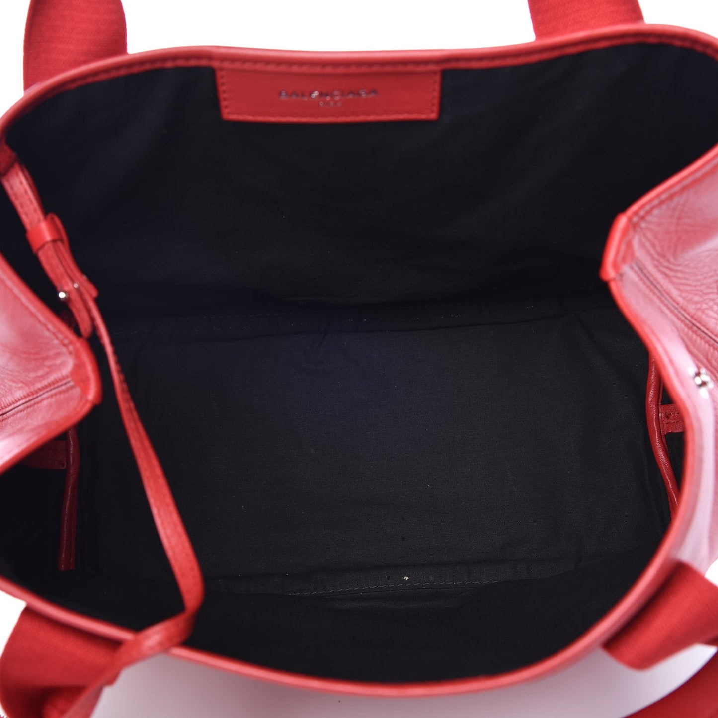 Matte Veau Lisse Perforated S Navy Cabas Rouge Vermillon