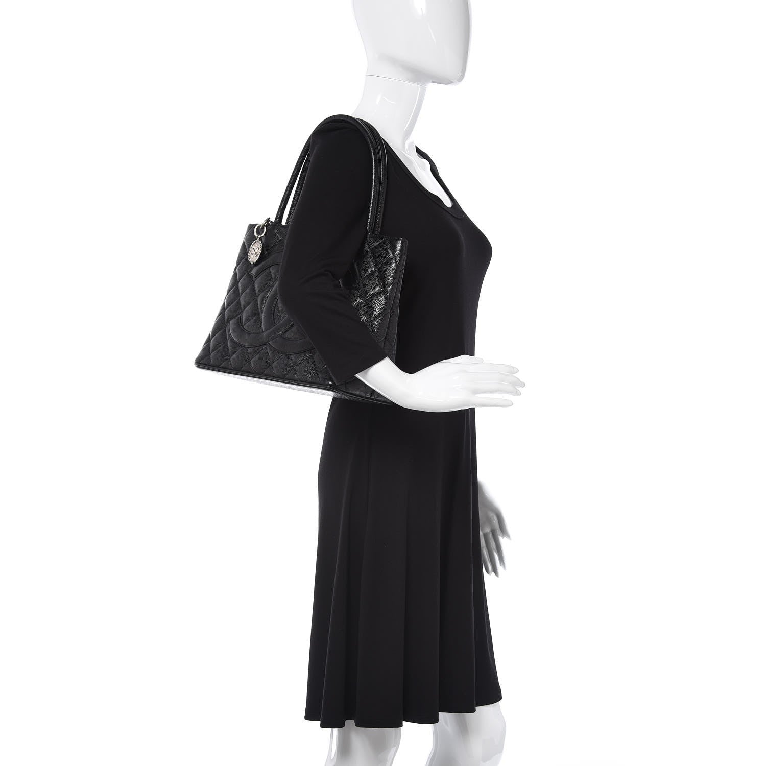 Chanel Caviar Quilted Medallion Tote Black 2 of 6
