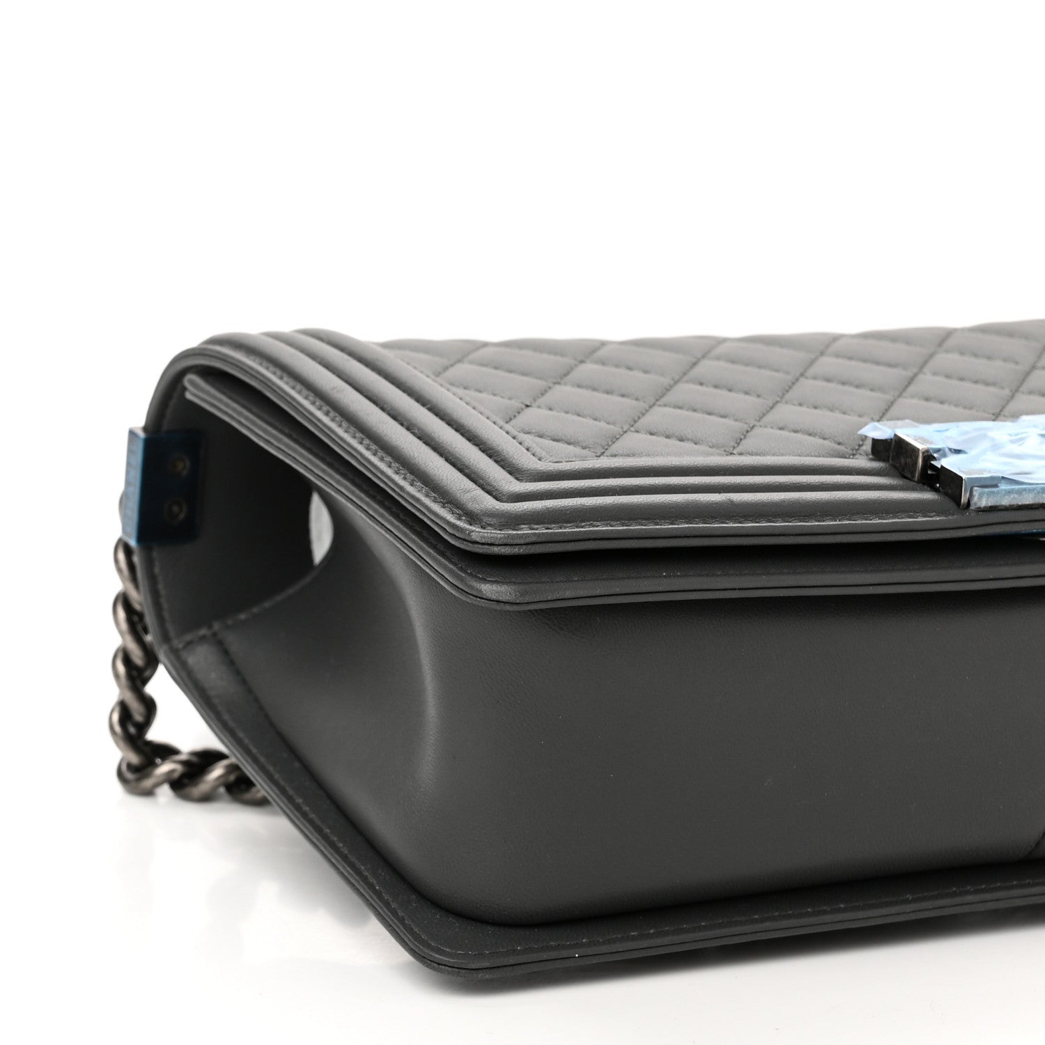 Chanel Lambskin Quilted Medium Boy Flap Dark Grey 7 of 8