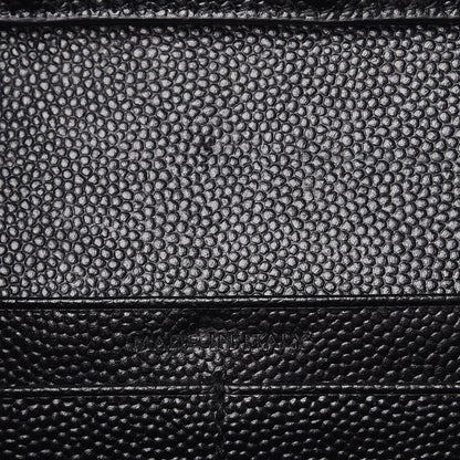 Saint Laurent Grain De Poudre Matelasse Chevron Monogram Chain Wallet Black 7 of 8
