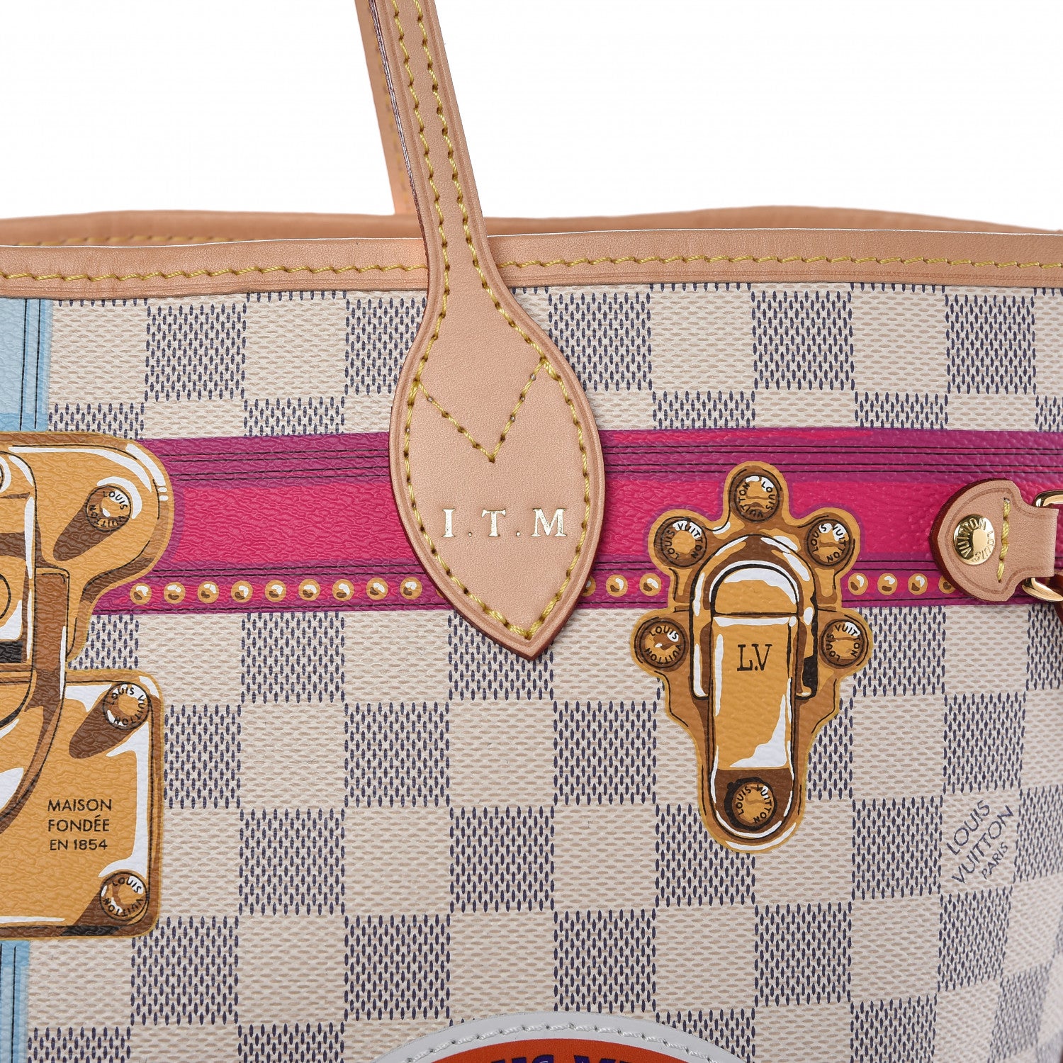 Louis Vuitton Damier Azur Summer Trunks Hawaii Neverfull MM 9 of 10