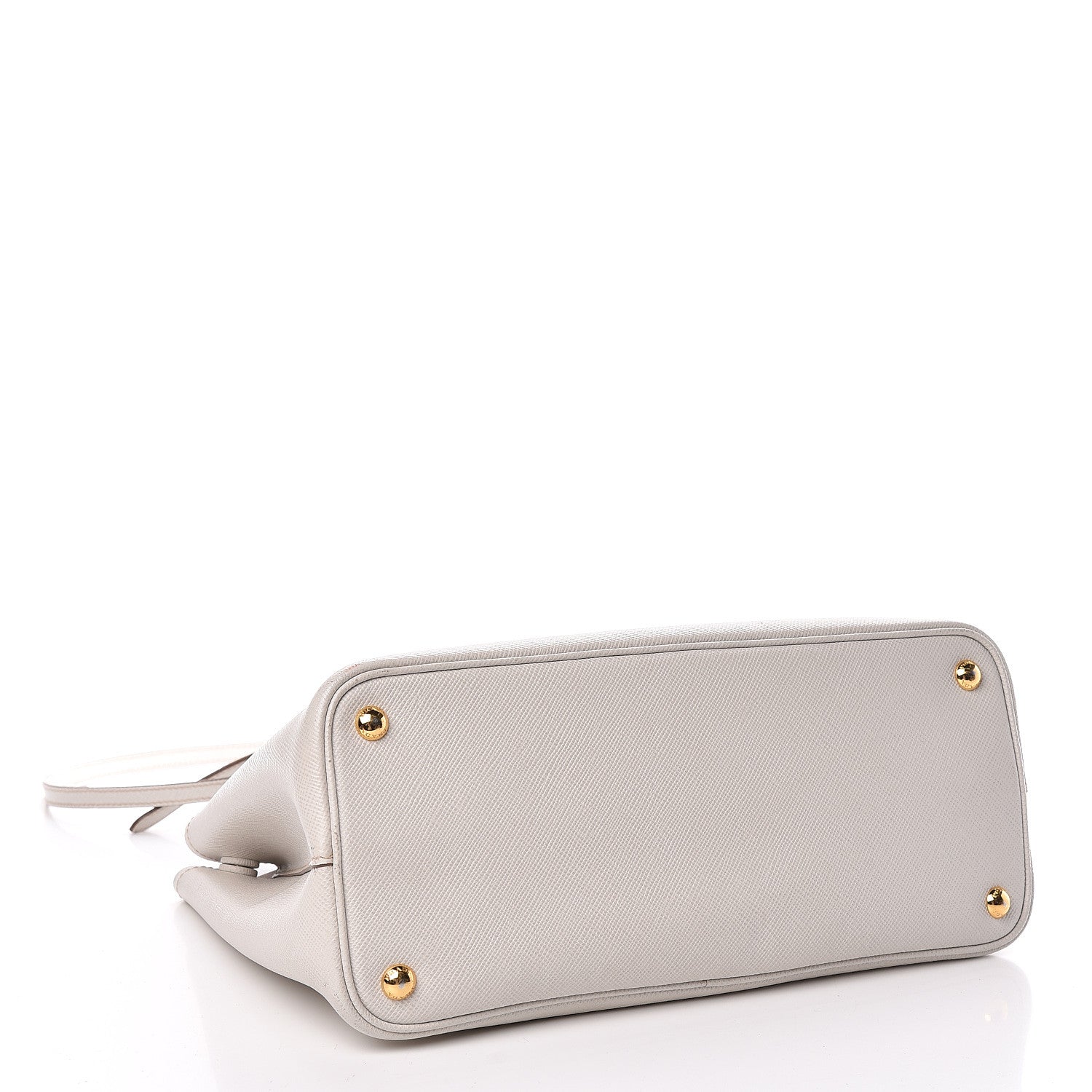 Prada Saffiano Cuir Small Bi-Color Double Bag Talco Caramel 4 of 16