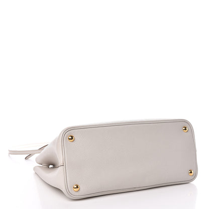 Prada Saffiano Cuir Small Bi-Color Double Bag Talco Caramel 4 of 16