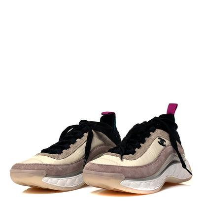 Chanel Velvet Calfskin Mixed Fibers CC Sneakers 37 Beige 3 of 7