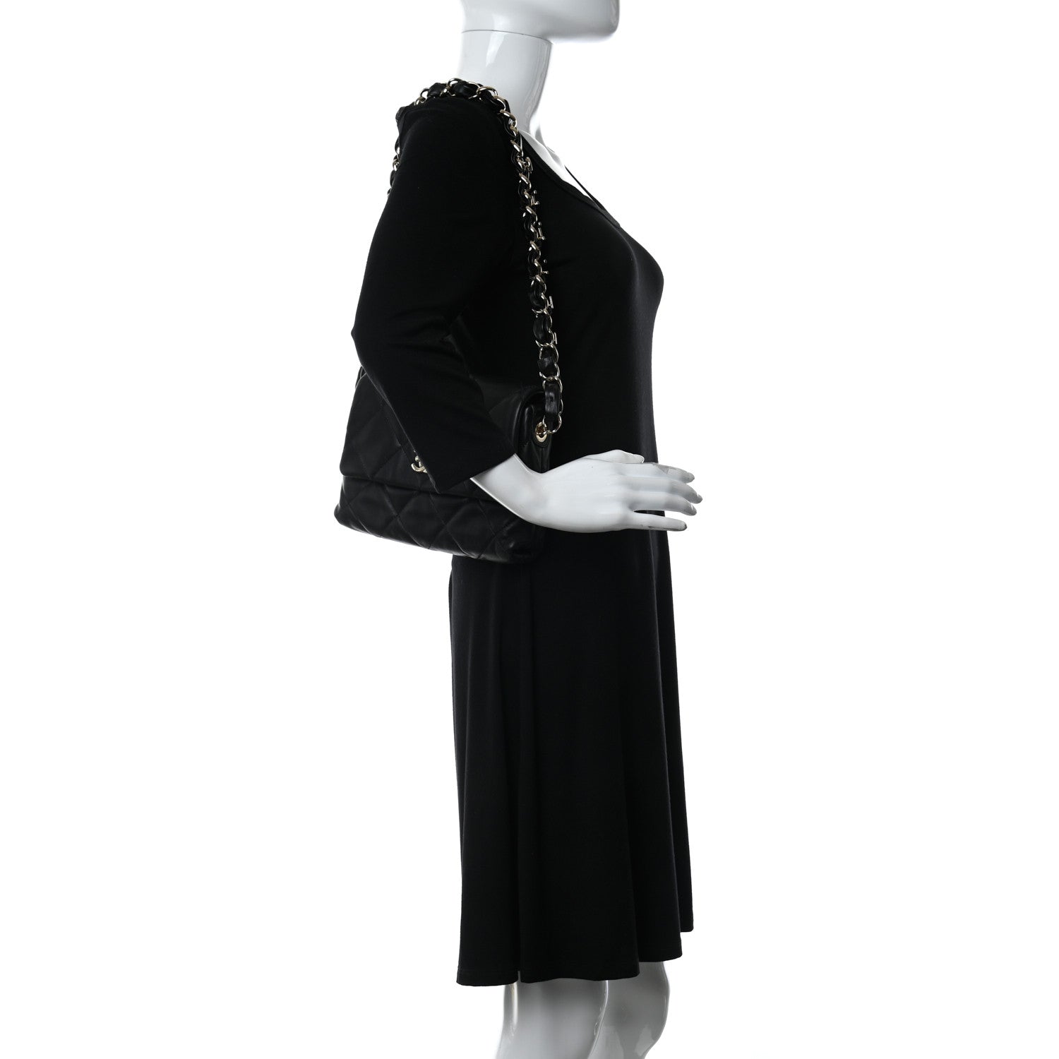 Chanel Lambskin Quilted On The Shoulder Flap Black 2 of 10