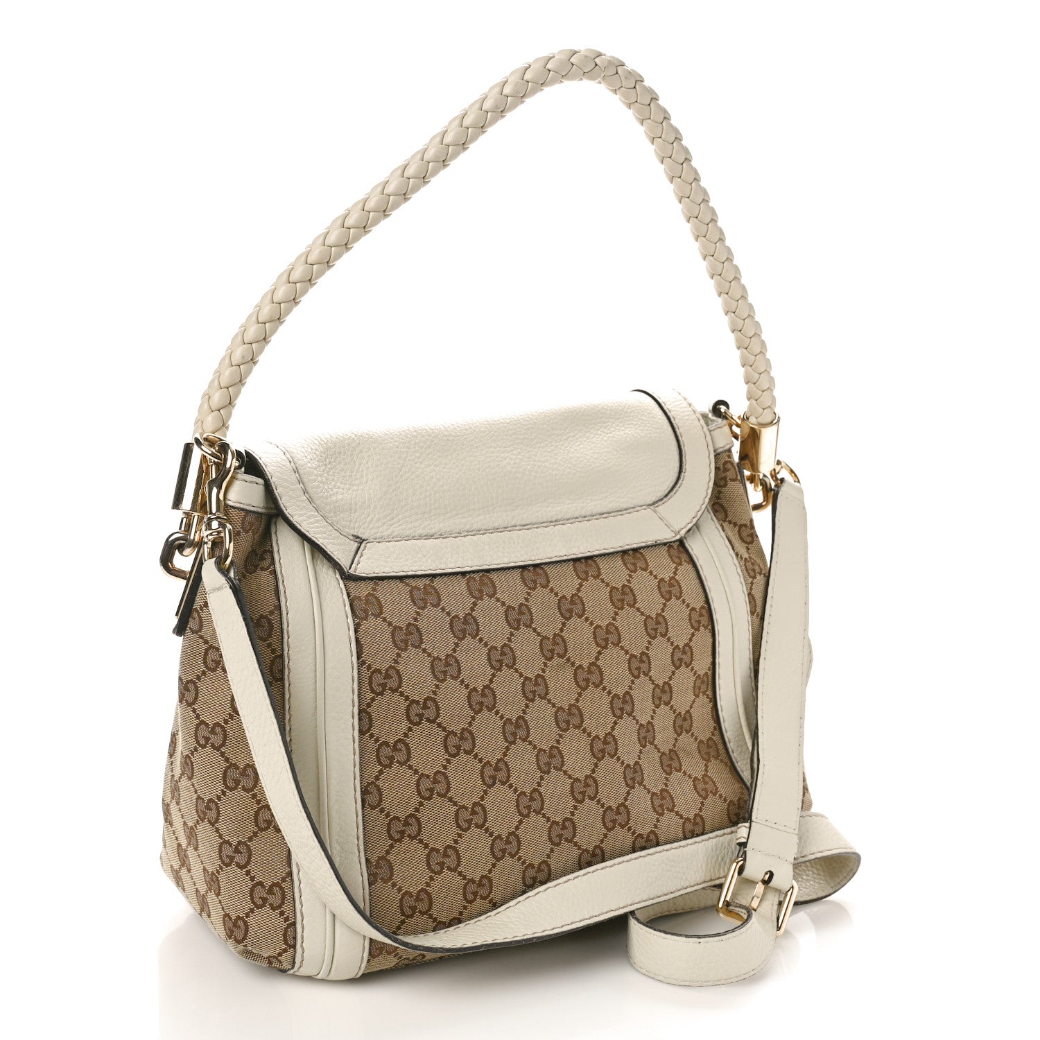 Gucci Monogram Calfskin Medium Bella Flap Bag Off White 3 of 18