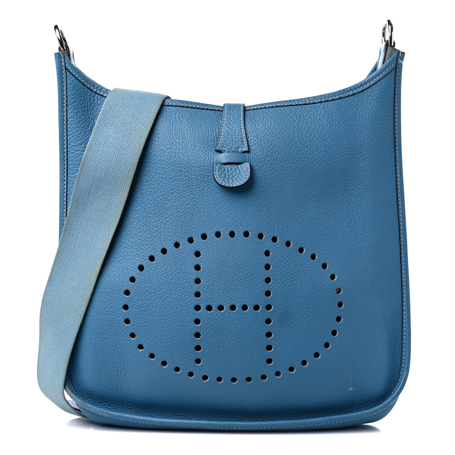 Hermes Taurillon Clemence Evelyne GM Blue Jean 1 of 19