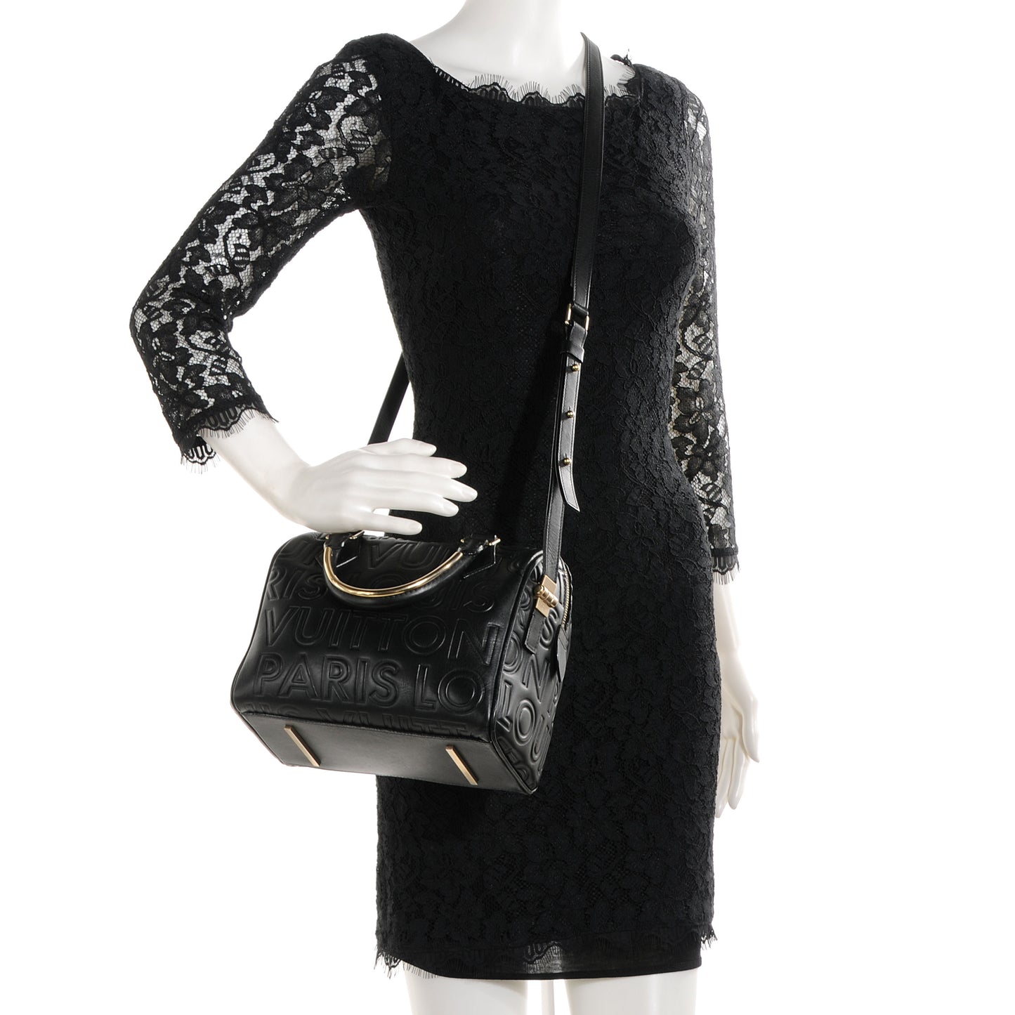 Calfskin Embossed Mini Cube Speedy Black