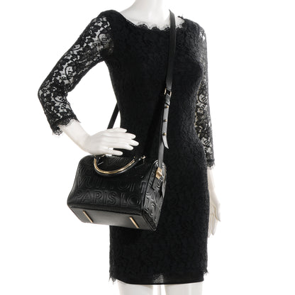 Louis Vuitton Calfskin Embossed Mini Cube Speedy Black 2 of 7