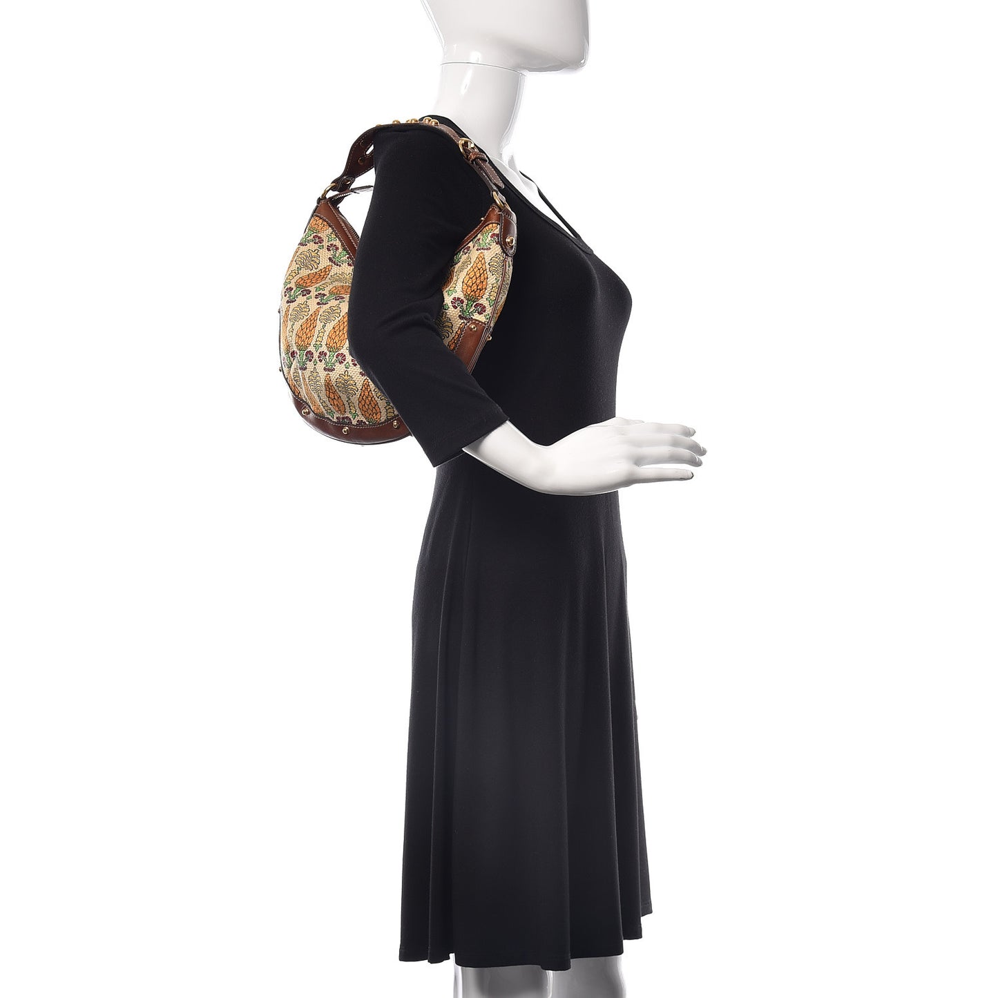 Monogram Biba Pineapple Print Hobo Brown