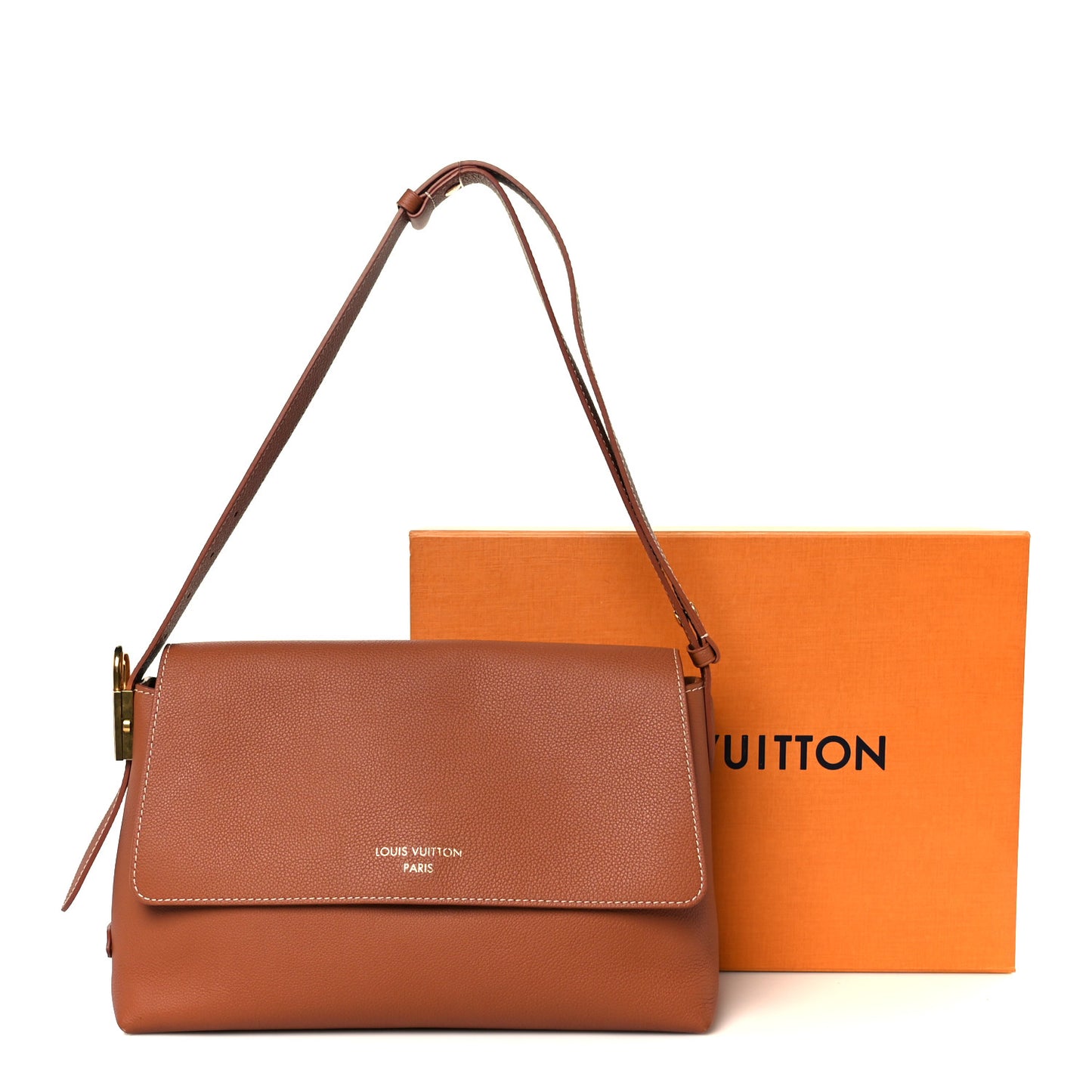 Grained Calfskin Low Key Messenger Cognac