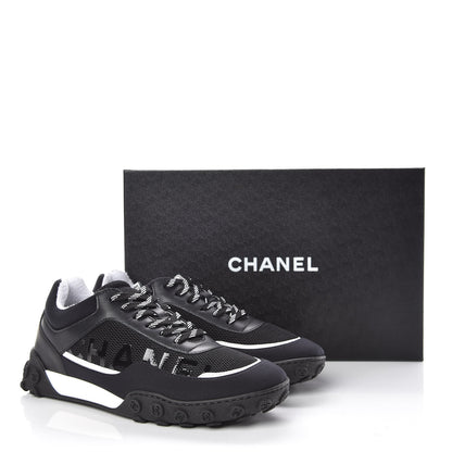 Chanel Calfskin Mesh Lycra Sneakers 39 Black 8 of 8
