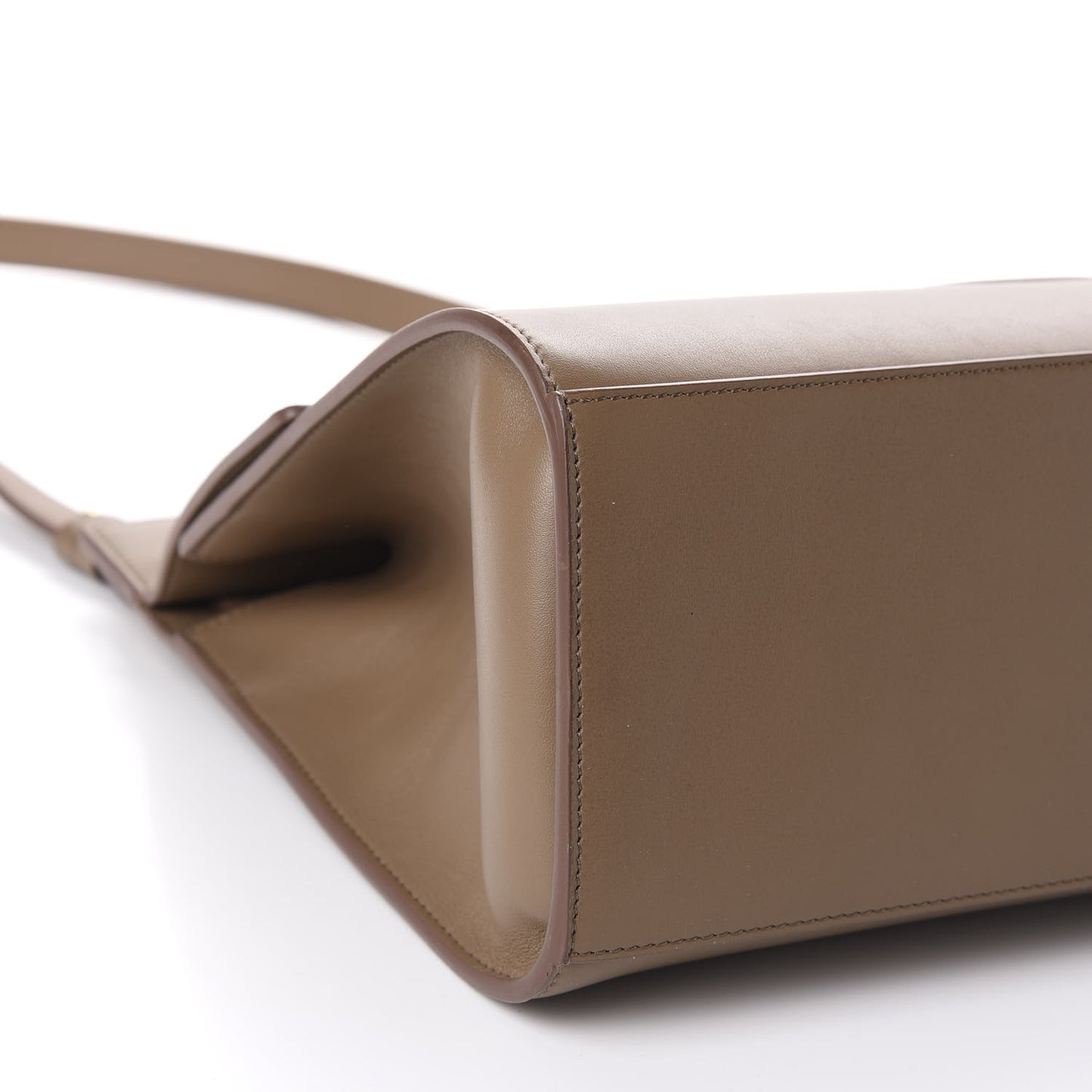 Calfskin Large Whip Top Handle Shoulder Bag Taupe