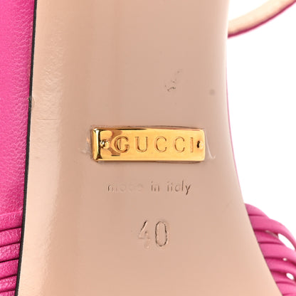Gucci Malaga Kid Knotted Allie Sandals 40 Classic Fuxia 6 of 11